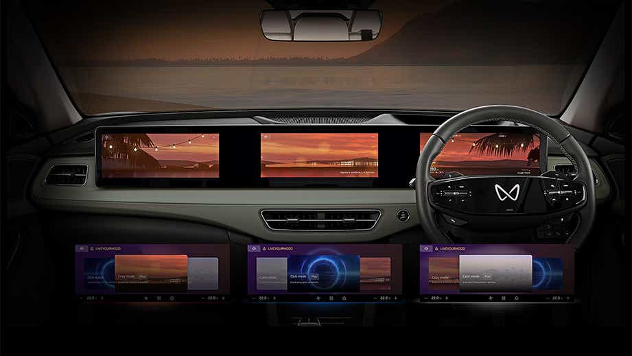 Dashboard of a Mahindra XEV 9S