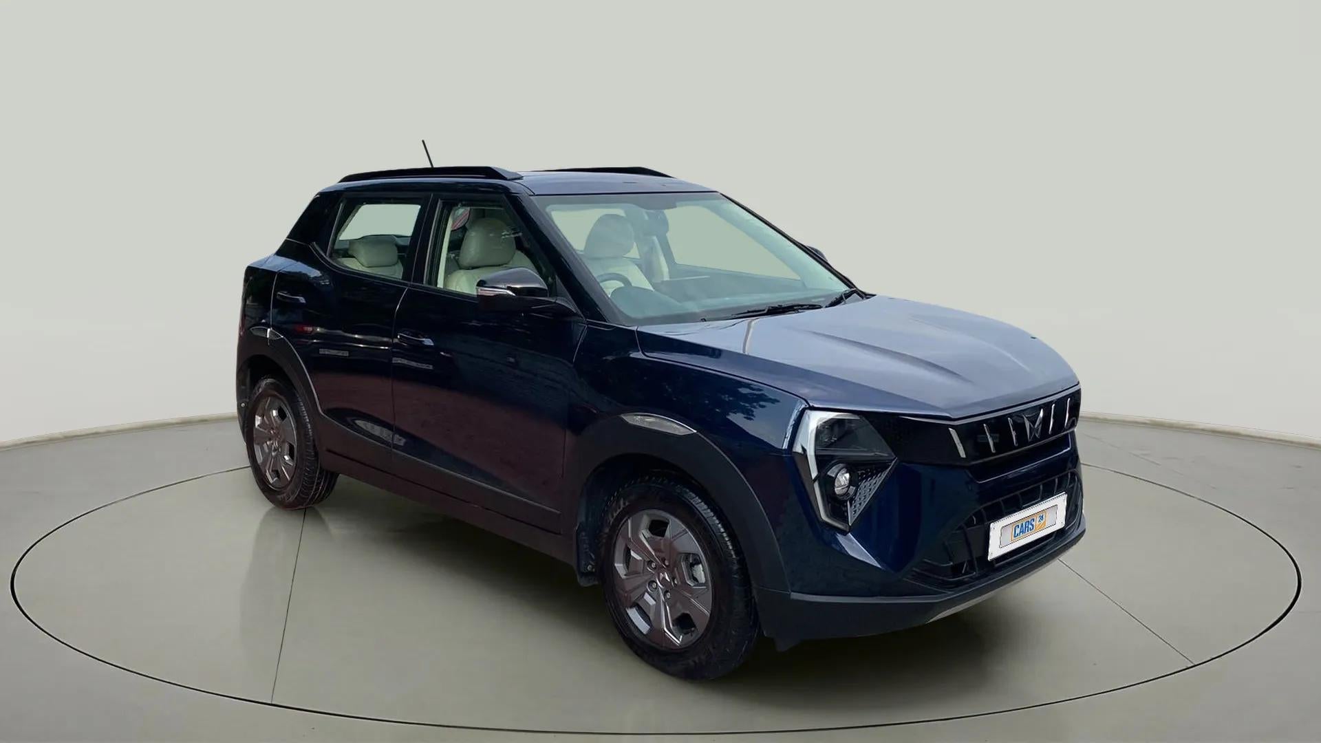 Front three-quarter view of a Mahindra XUV 3XO