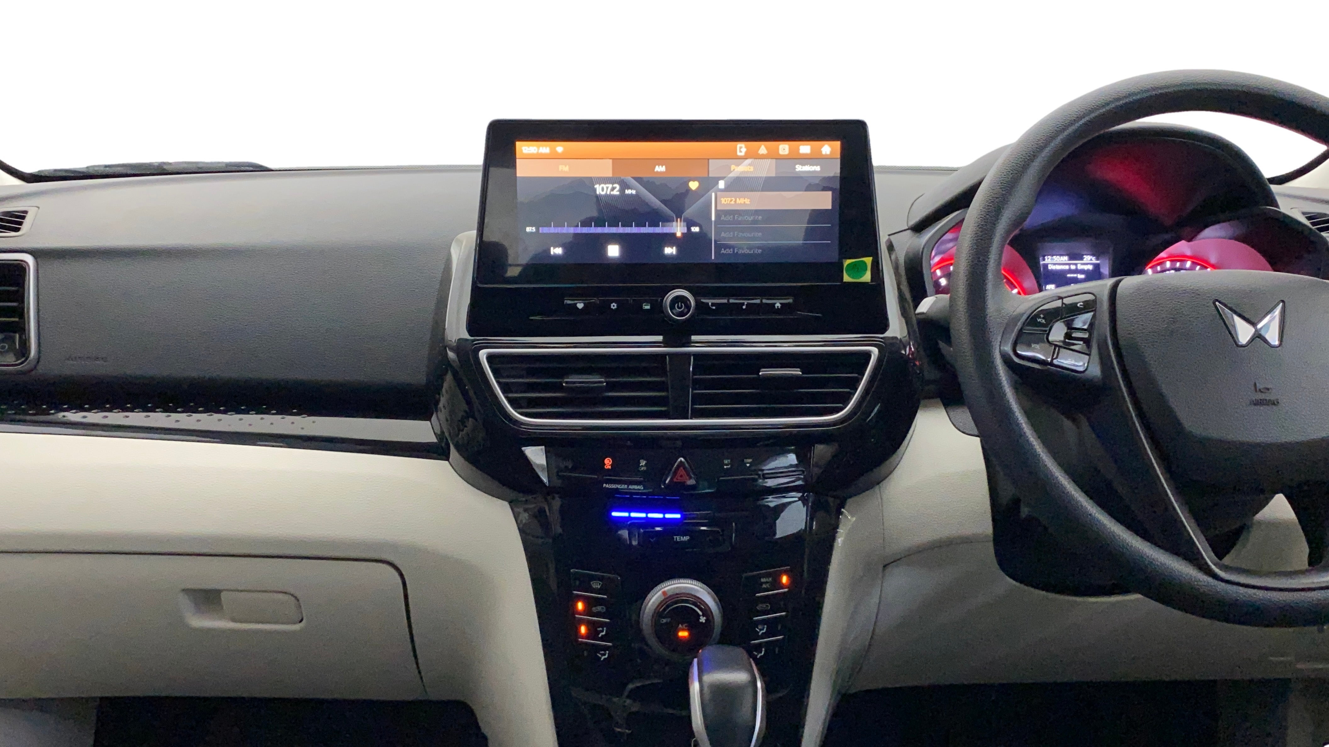 Interior dashboard view of a Mahindra XUV 3XO