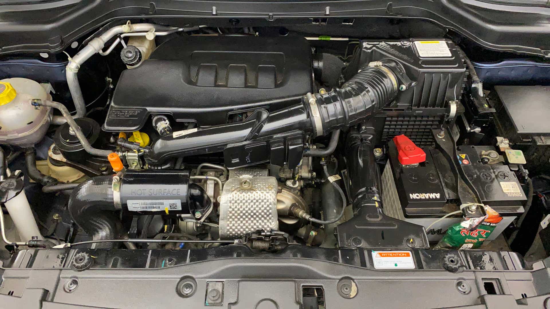 Engine bay of a Mahindra XUV 3XO
