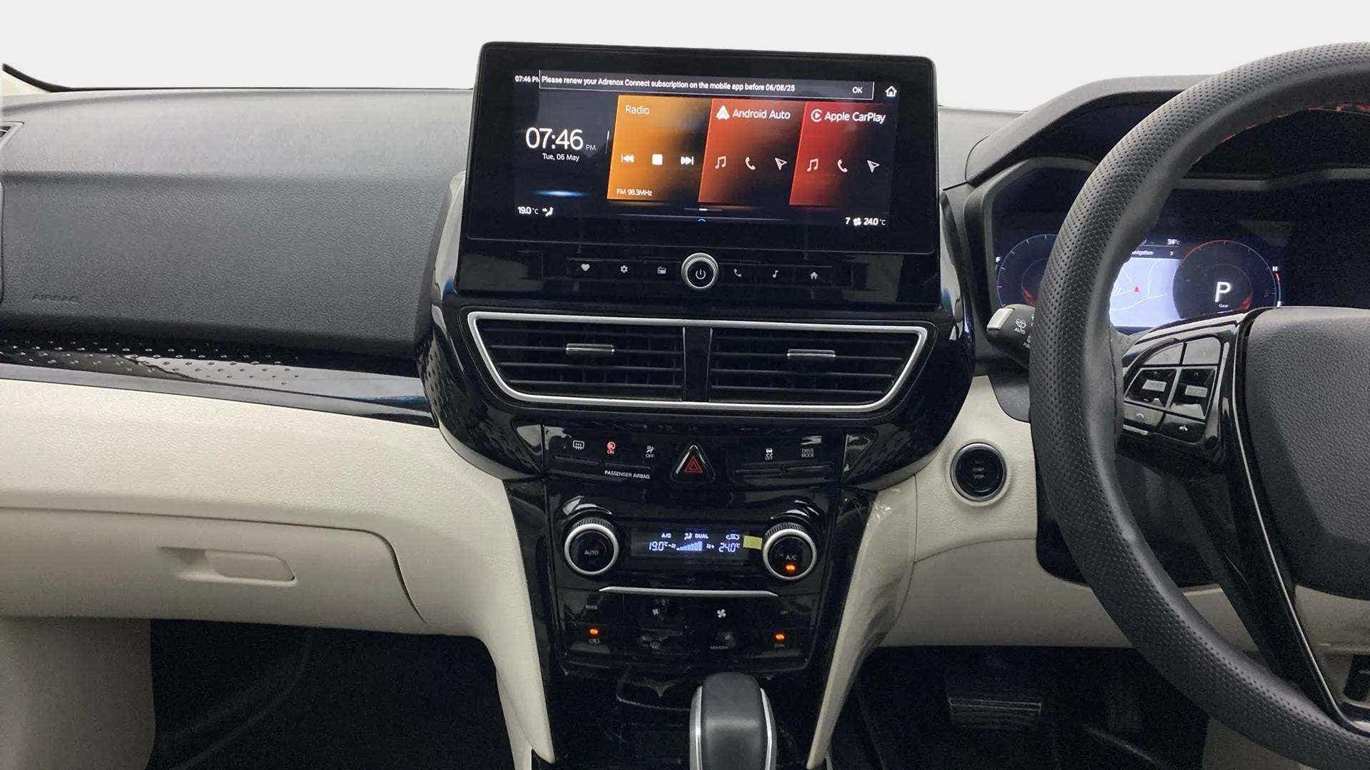 Interior dashboard of a Mahindra XUV 3XO