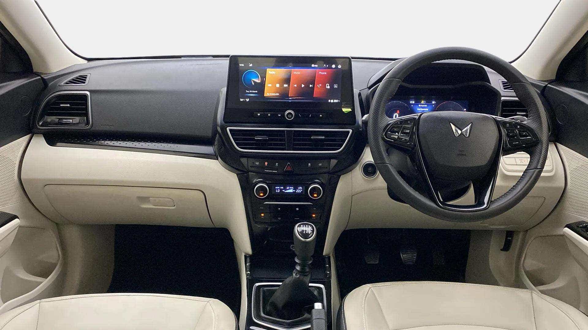Interior dashboard of a Mahindra XUV 3XO