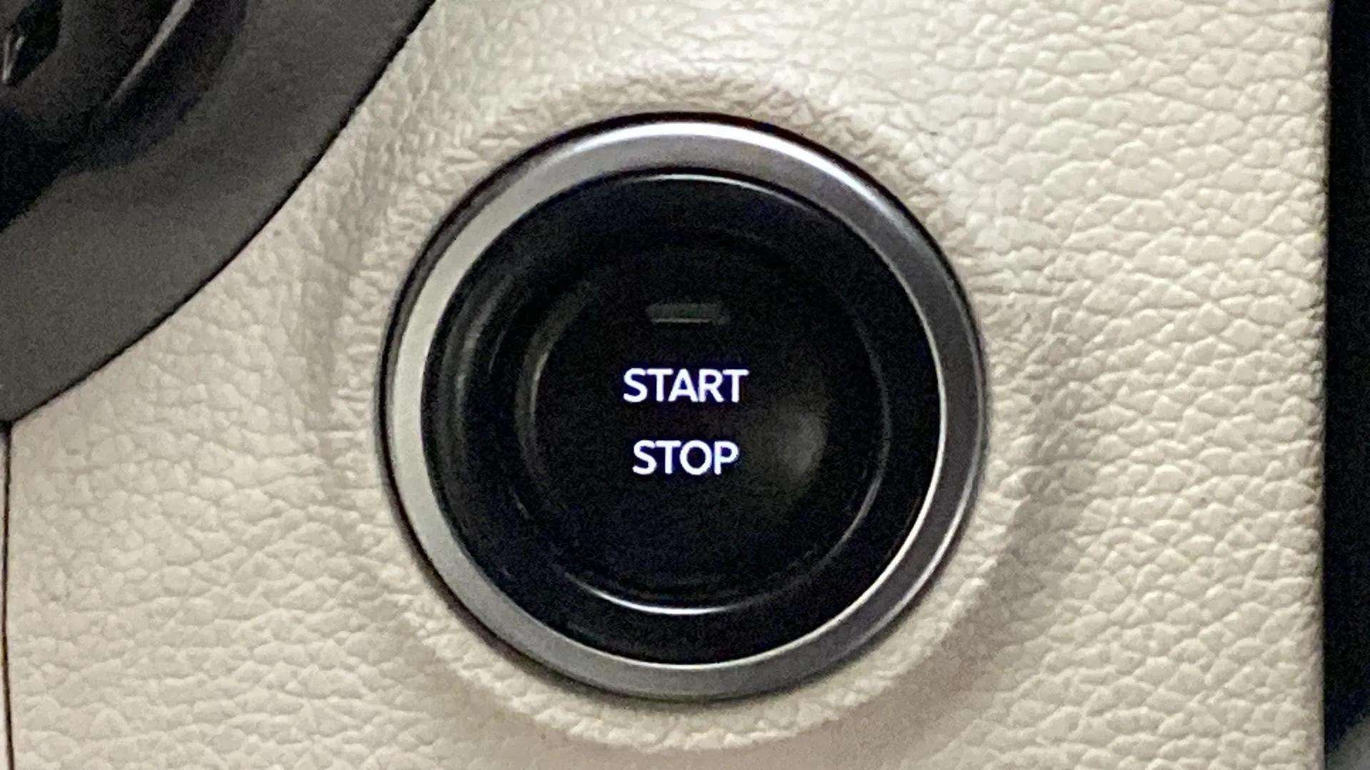 Close-up of the start stop button of a Mahindra XUV 3XO