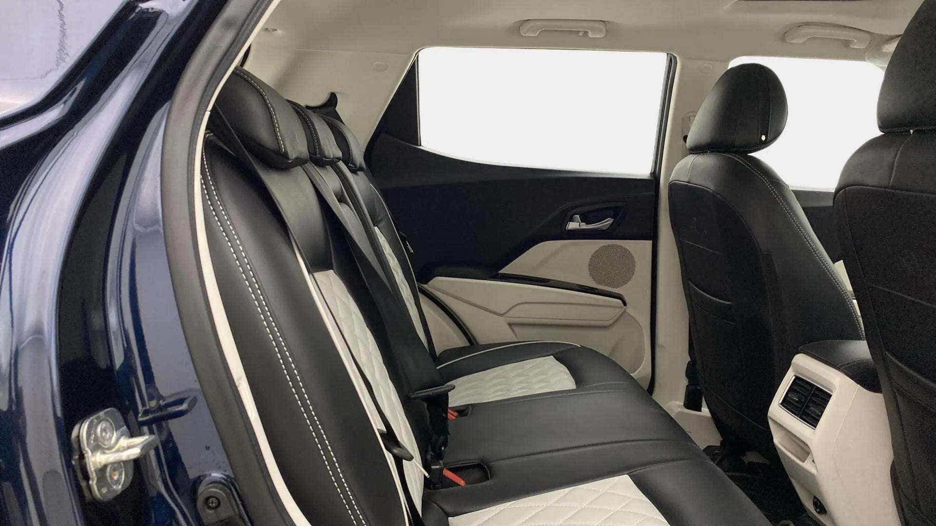 Rear seat and interior view of a Mahindra XUV 3XO