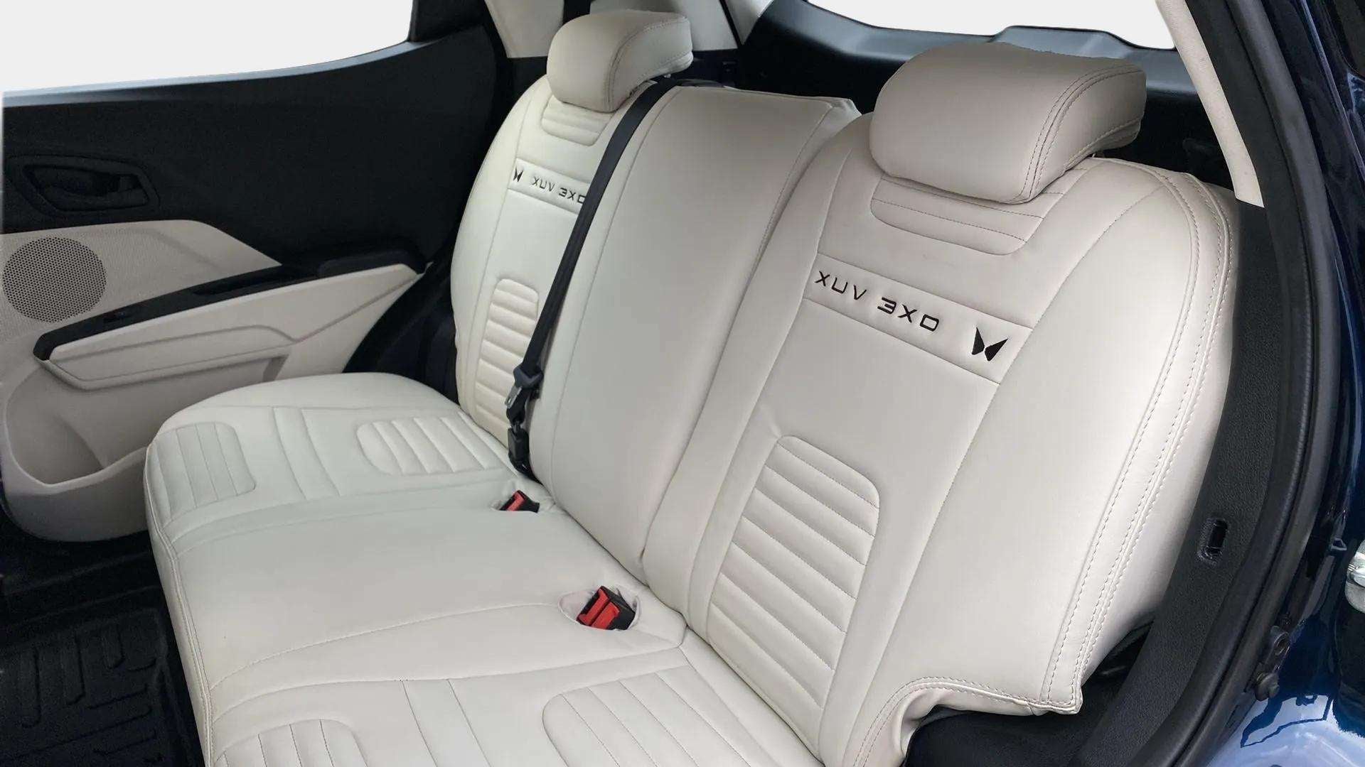 Rear seat view of a Mahindra XUV 3XO