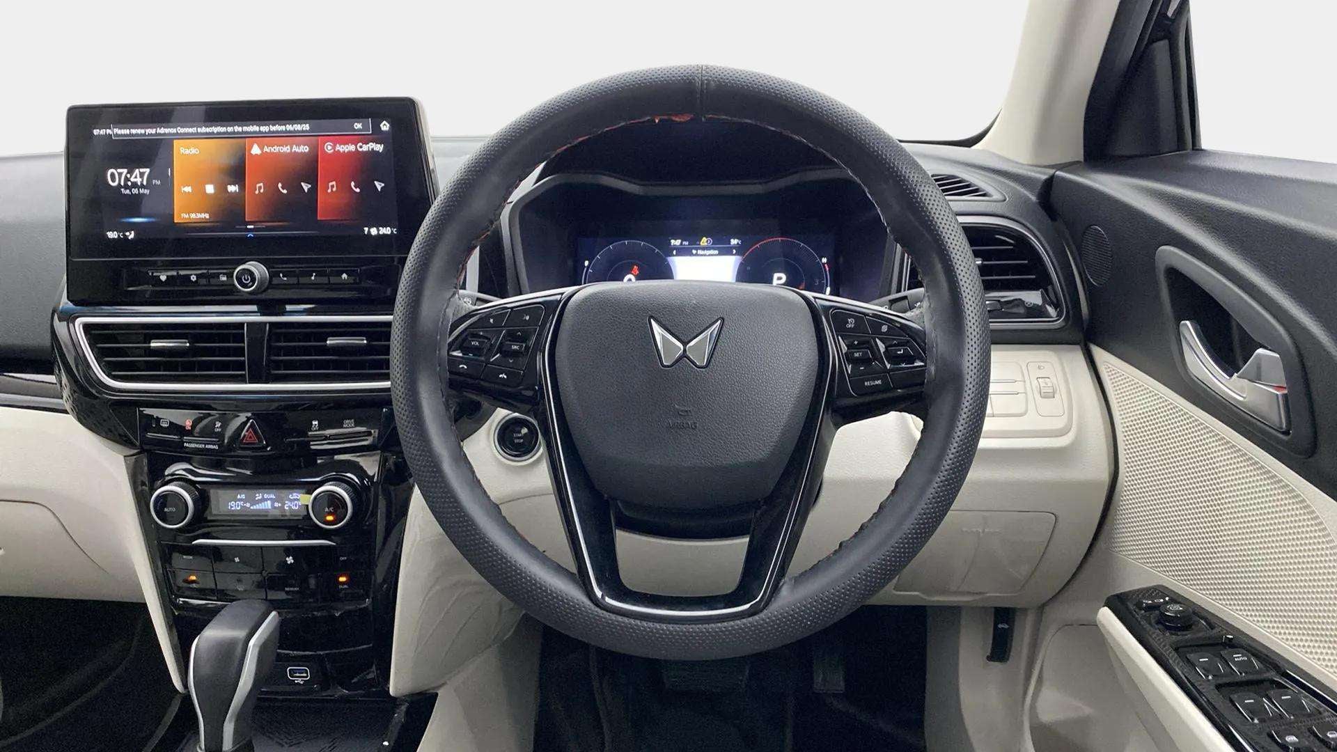 Interior dashboard view of a Mahindra XUV 3XO