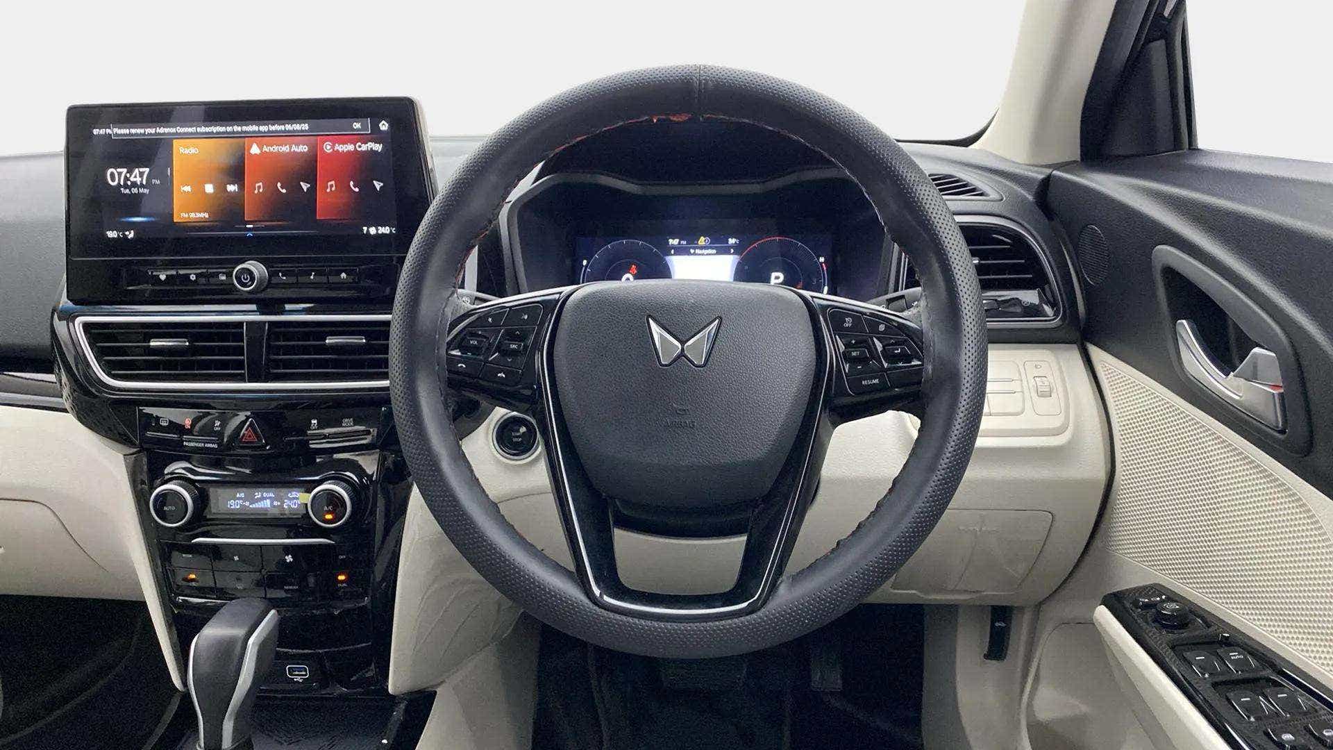 Interior dashboard view of a Mahindra XUV 3XO