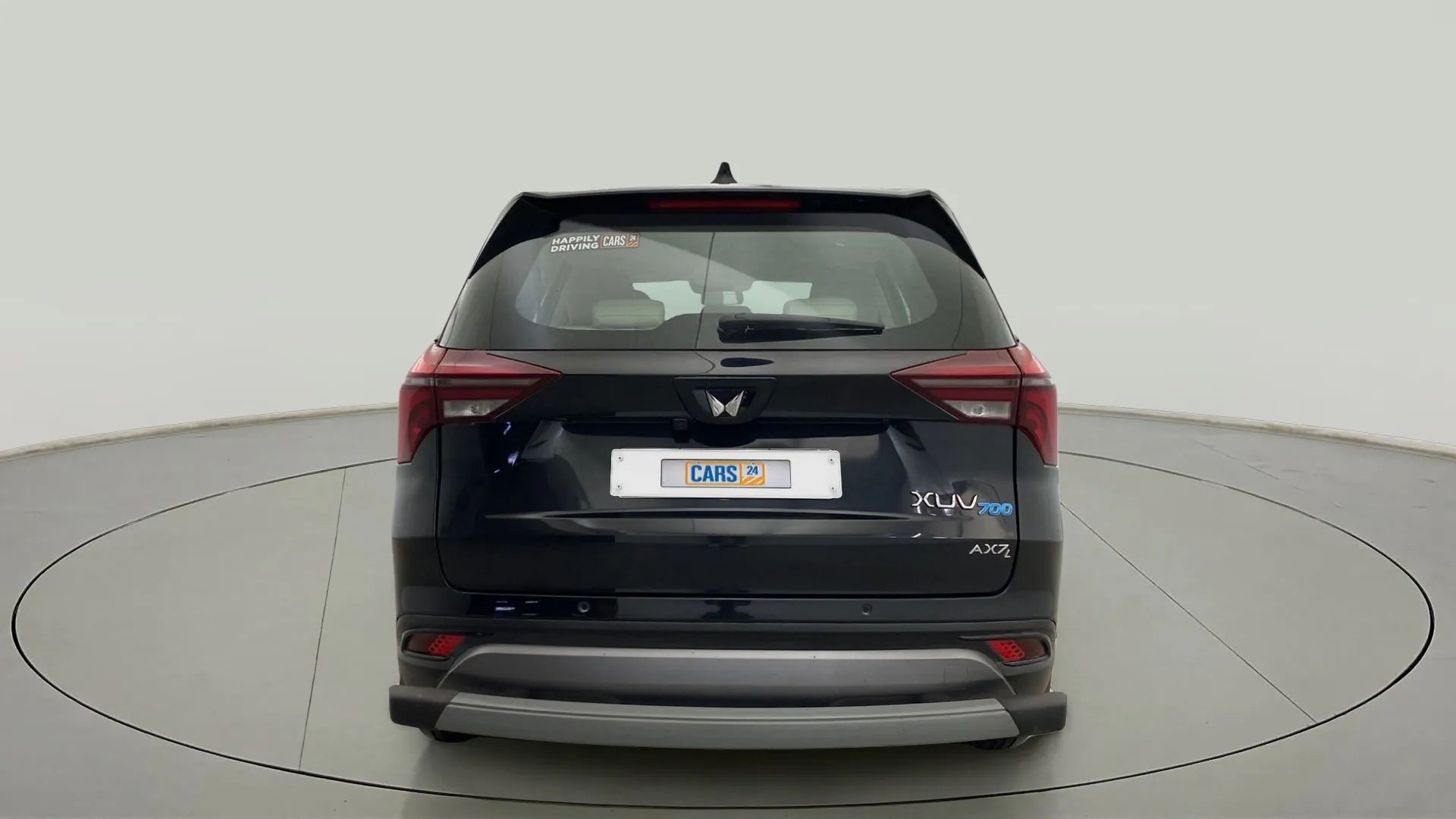 Rear view of a Mahindra XUV700 AX7
