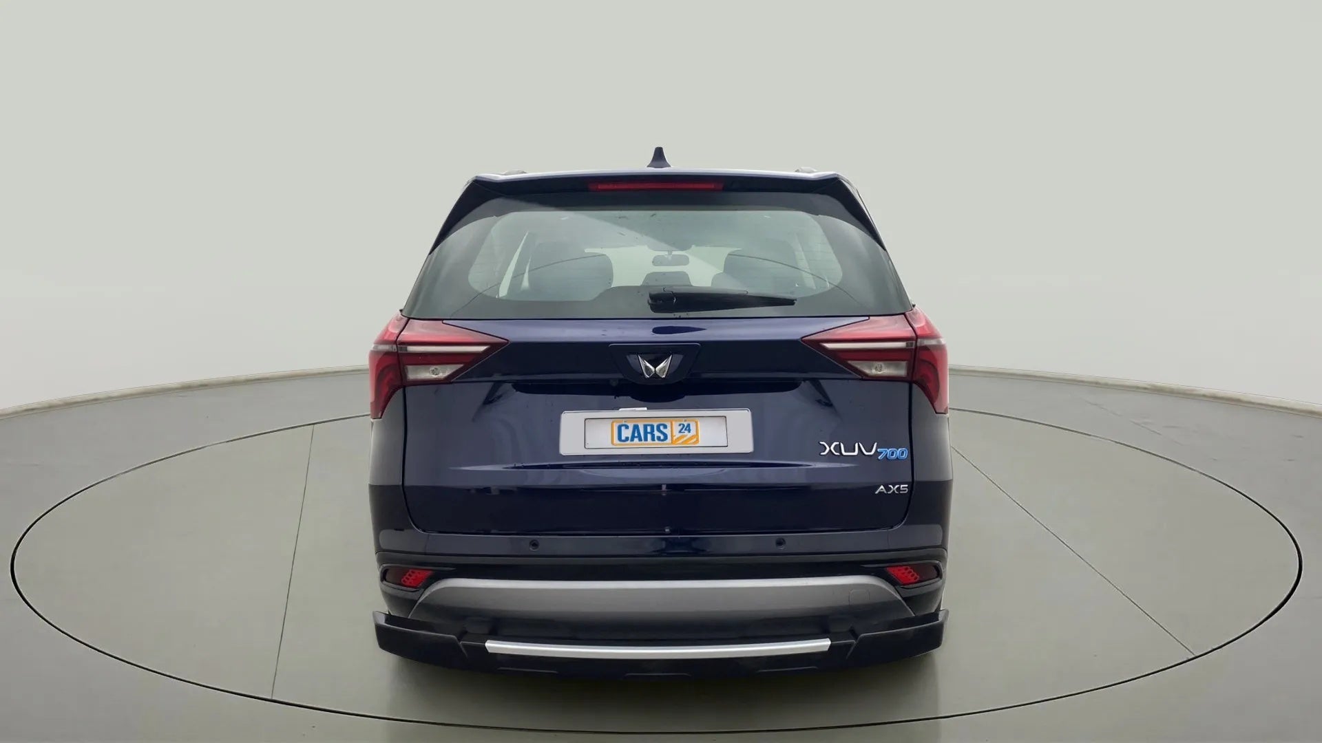 Rear view of a Mahindra XUV700 AX5