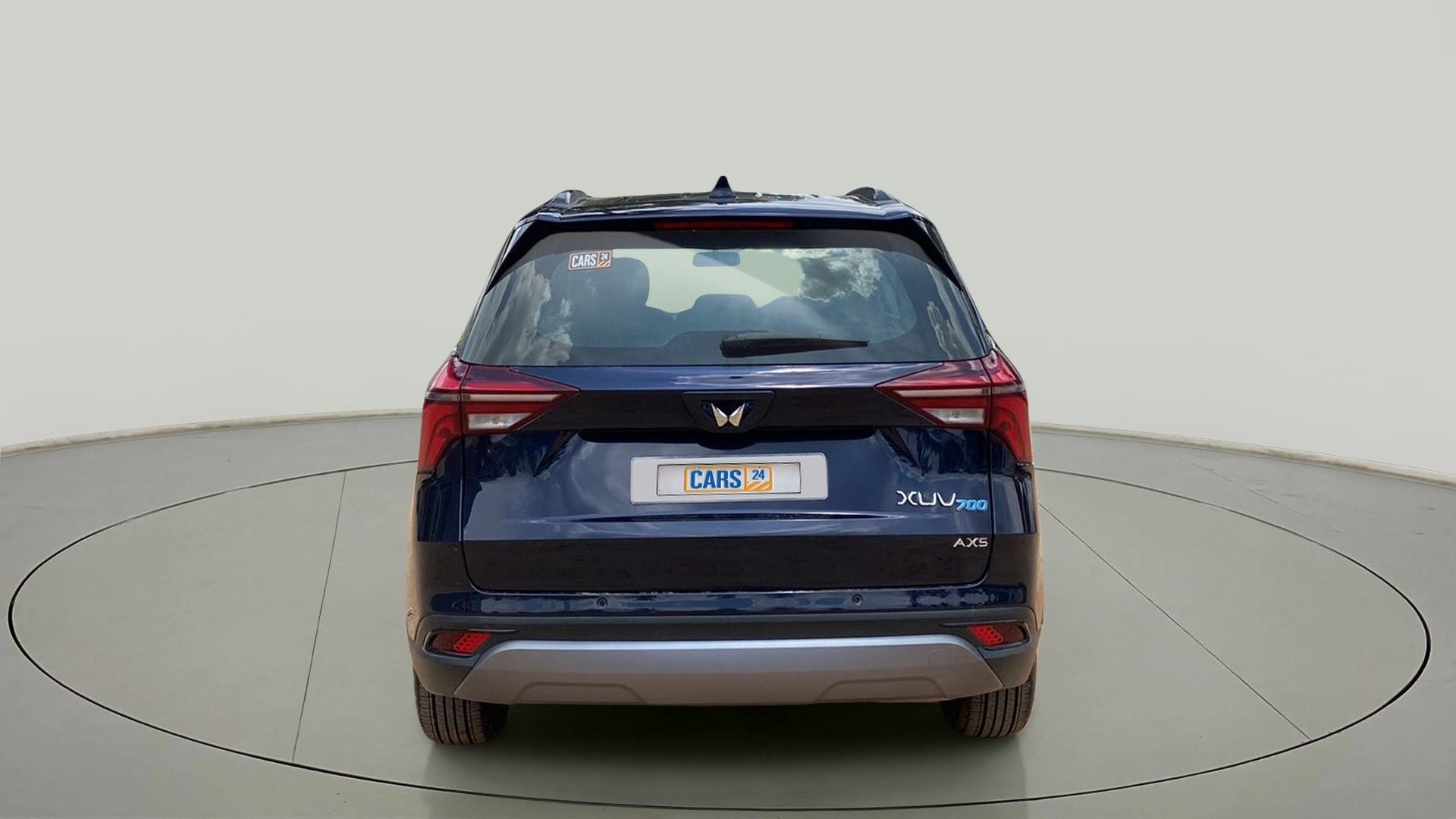 Rear view of a Mahindra XUV700 AX5