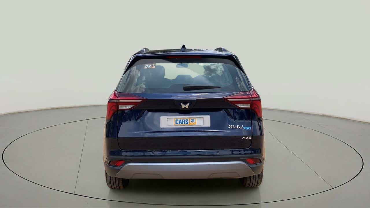 Rear view of a Mahindra XUV700 AX5