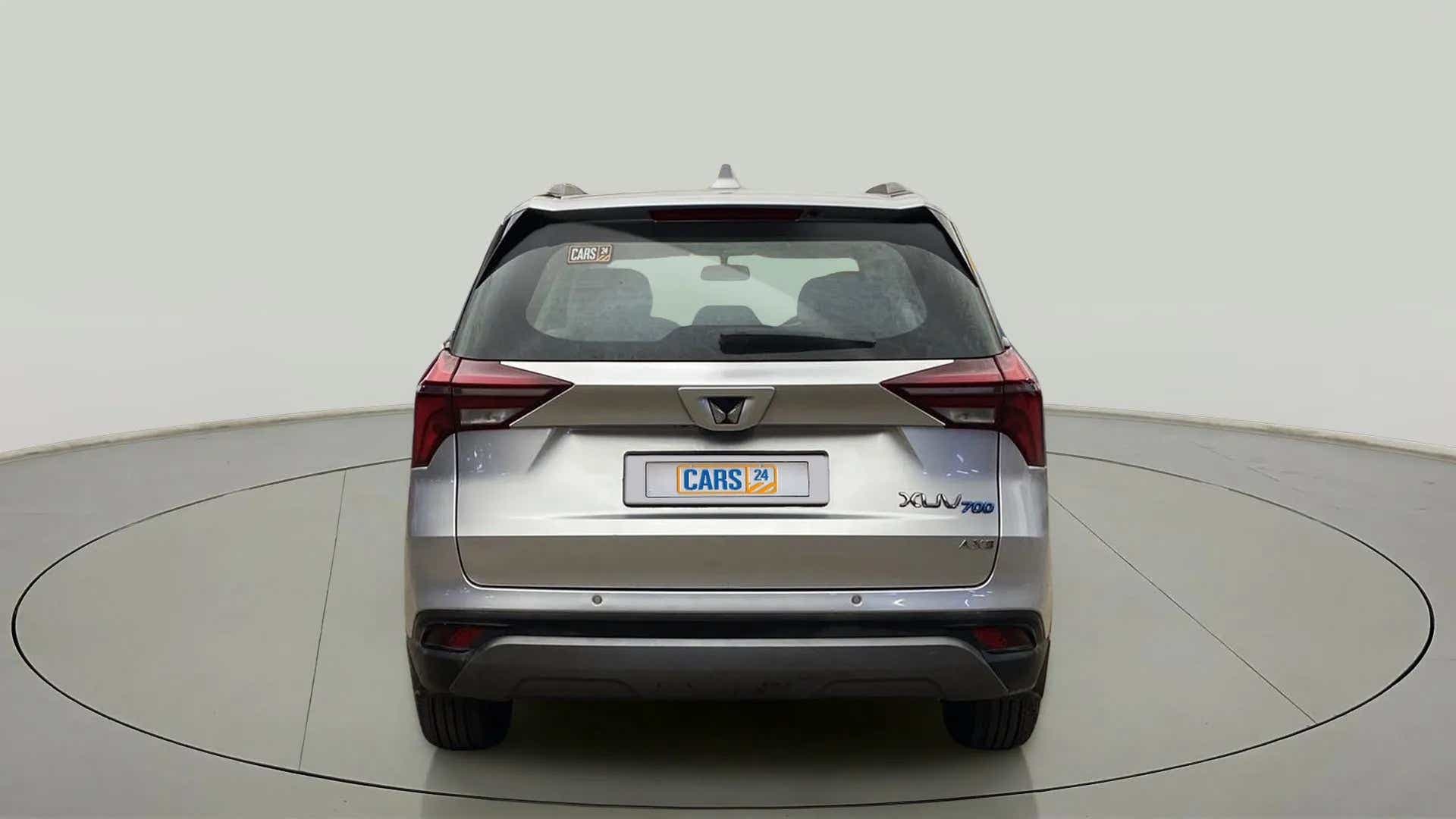 Rear view of a Mahindra XUV700 AX3