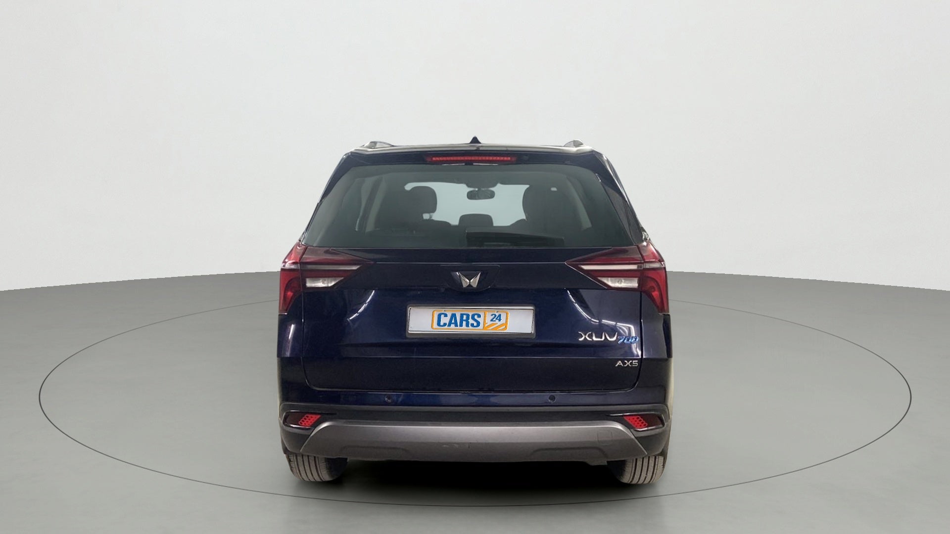 Rear view of a Mahindra XUV700 AX5