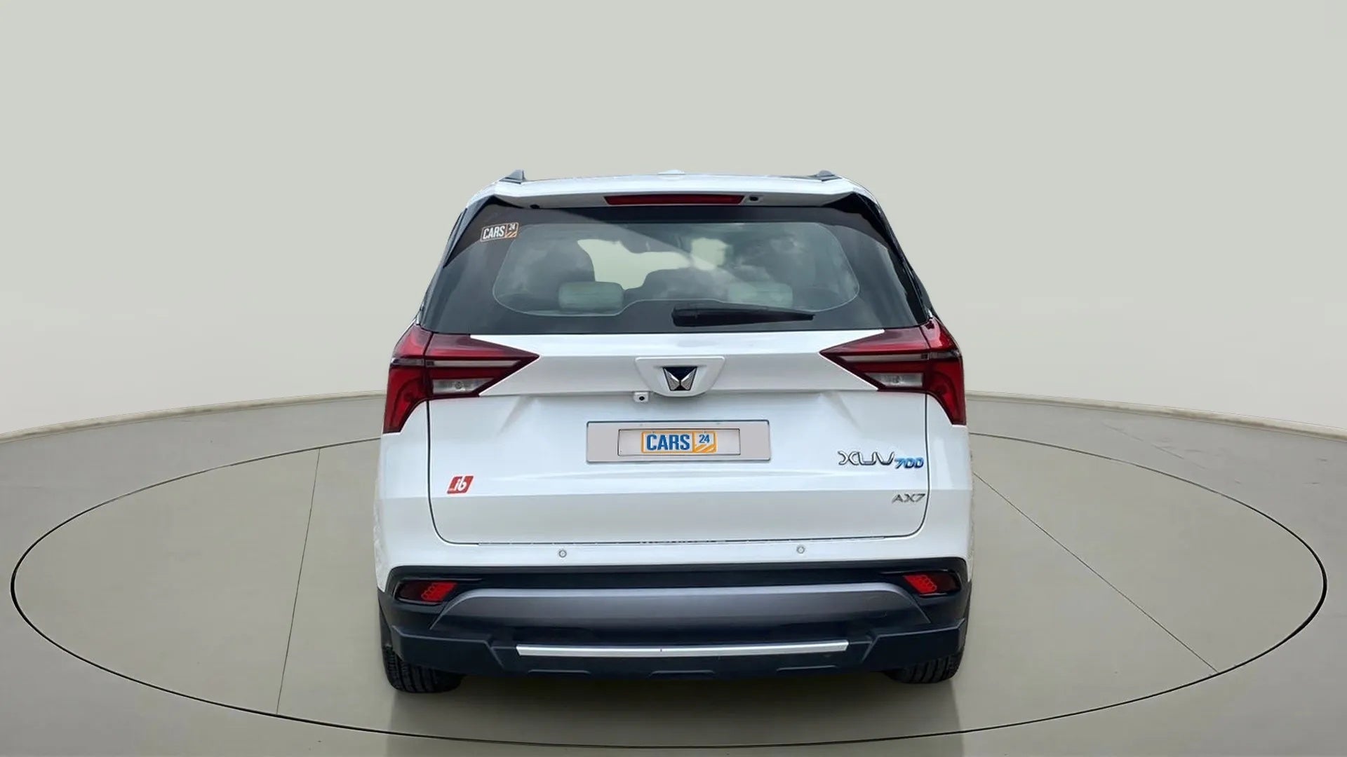 Rear view of a Mahindra XUV700 AX7