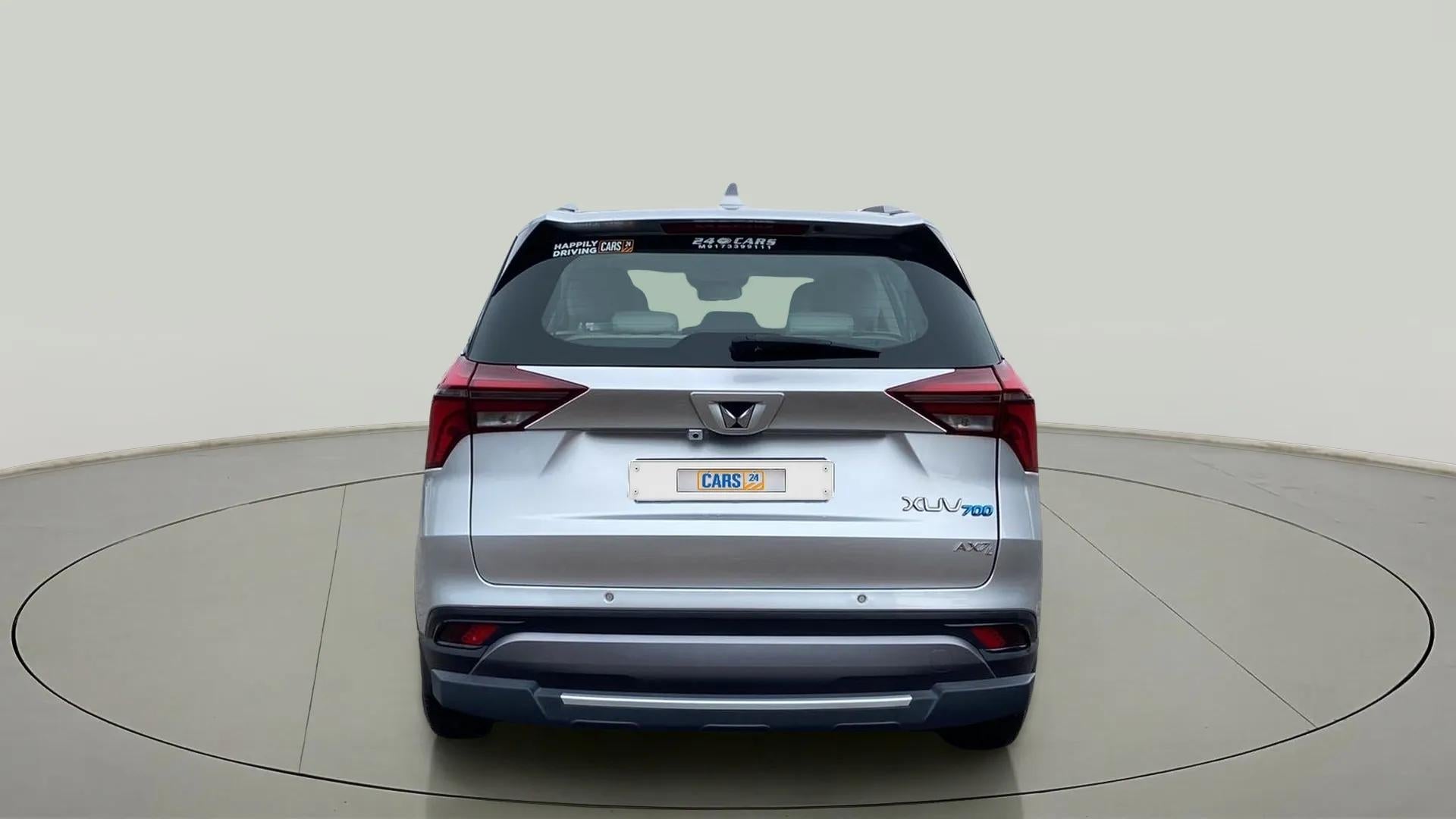 Rear view of a Mahindra XUV700 AX7