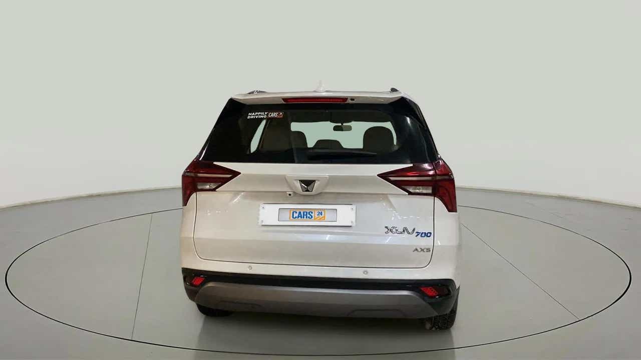 Rear view of a Mahindra XUV700 AX5