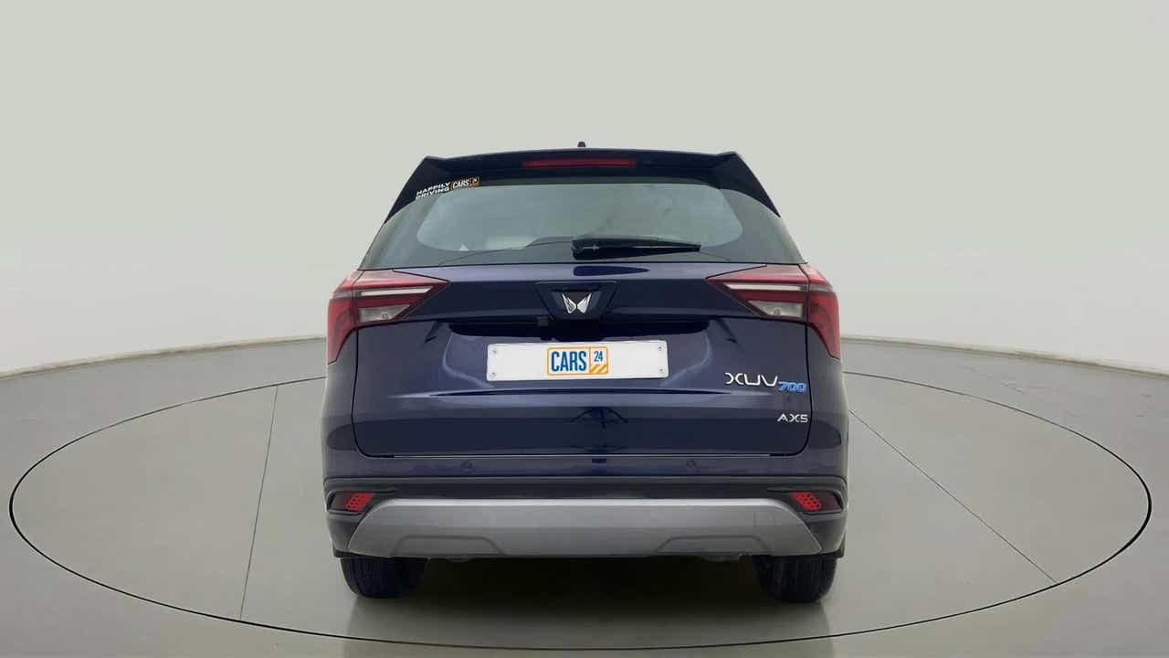 Rear view of a Mahindra XUV700 AX5