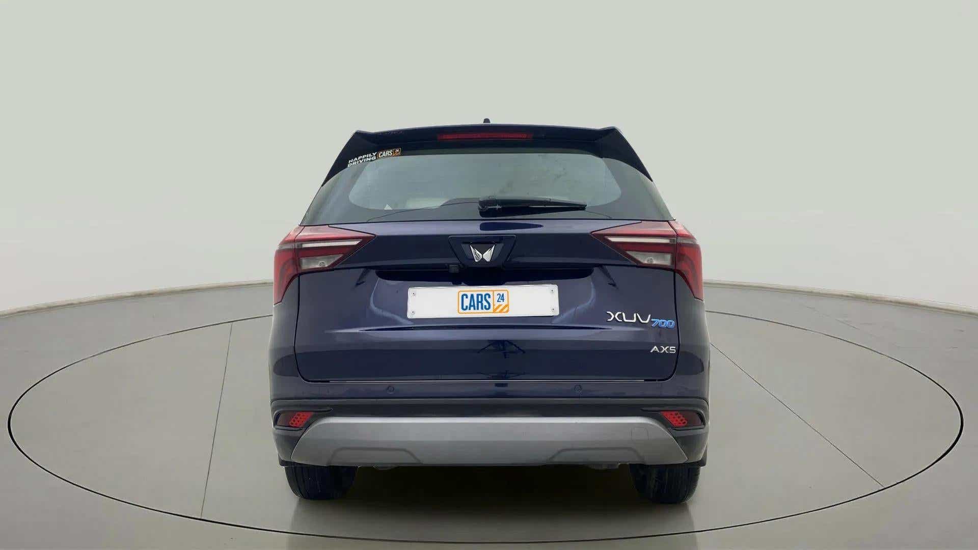 Rear view of a Mahindra XUV700 AX5