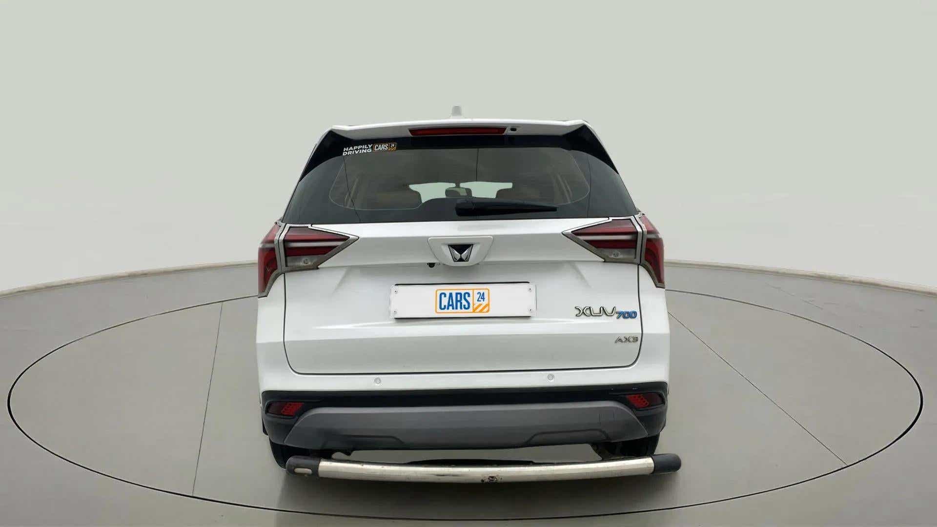 Rear view of a Mahindra XUV700 AX5
