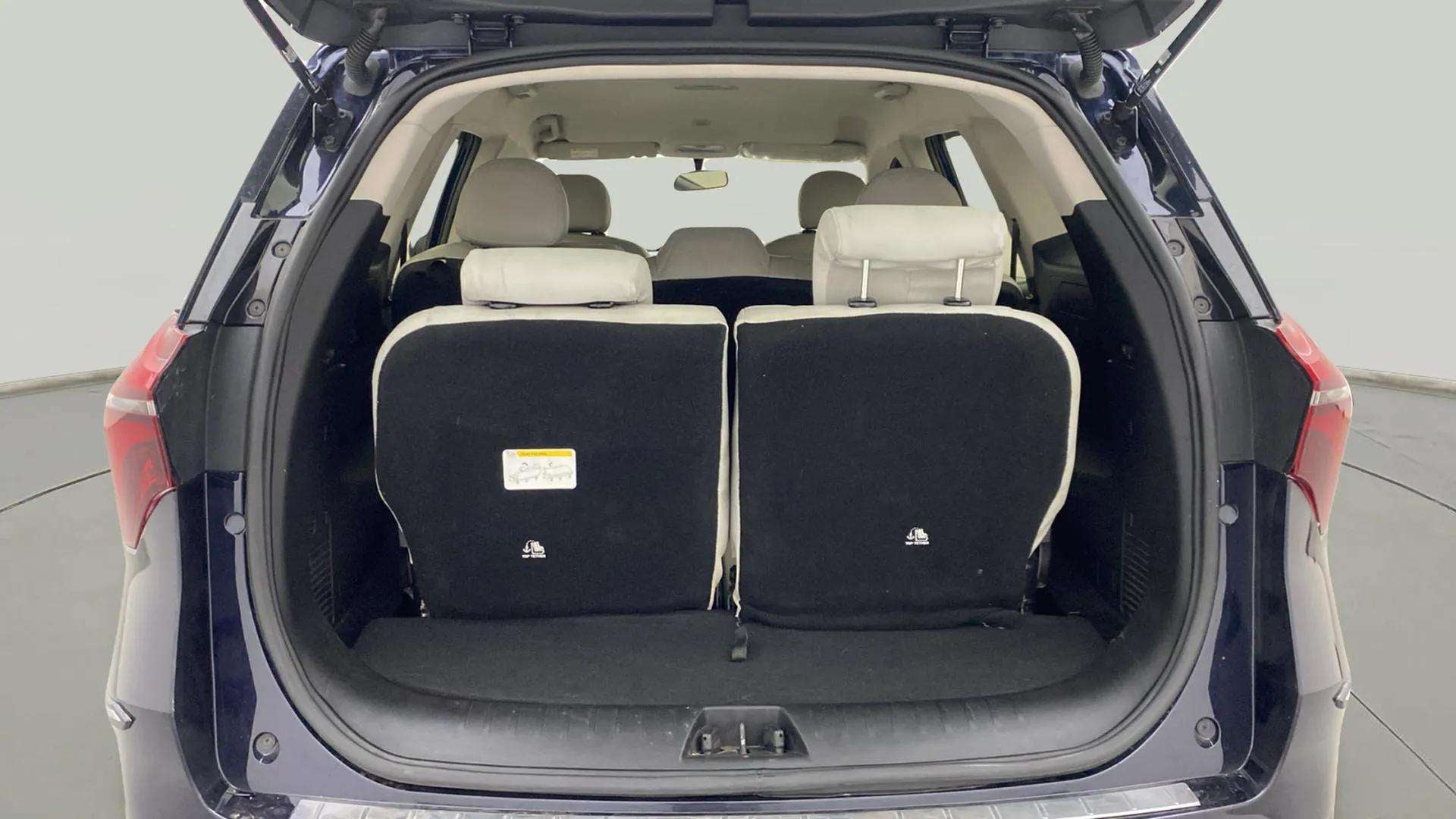 Rear cargo area view of a Mahindra XUV700