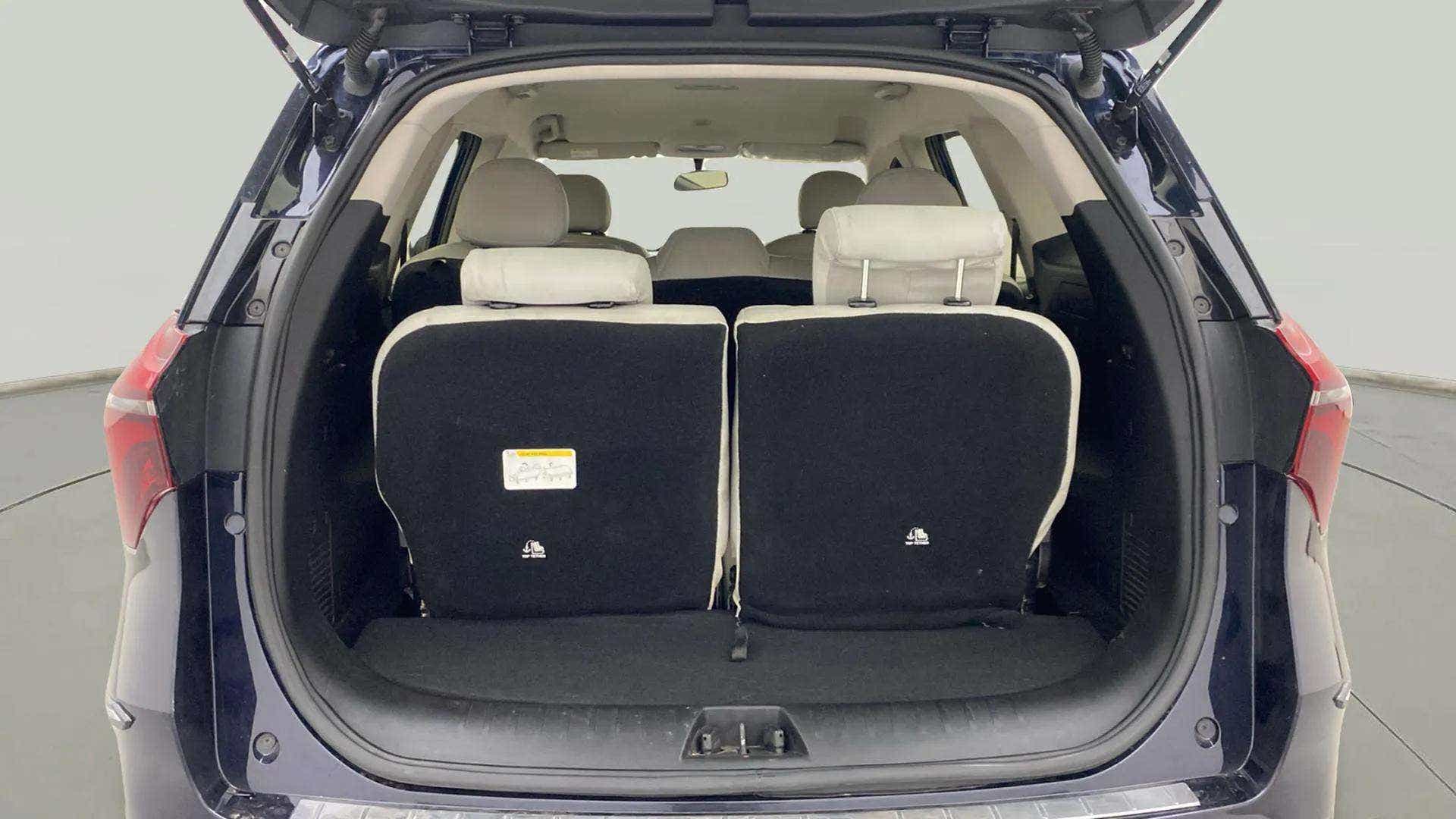 Rear cargo area view of a Mahindra XUV700