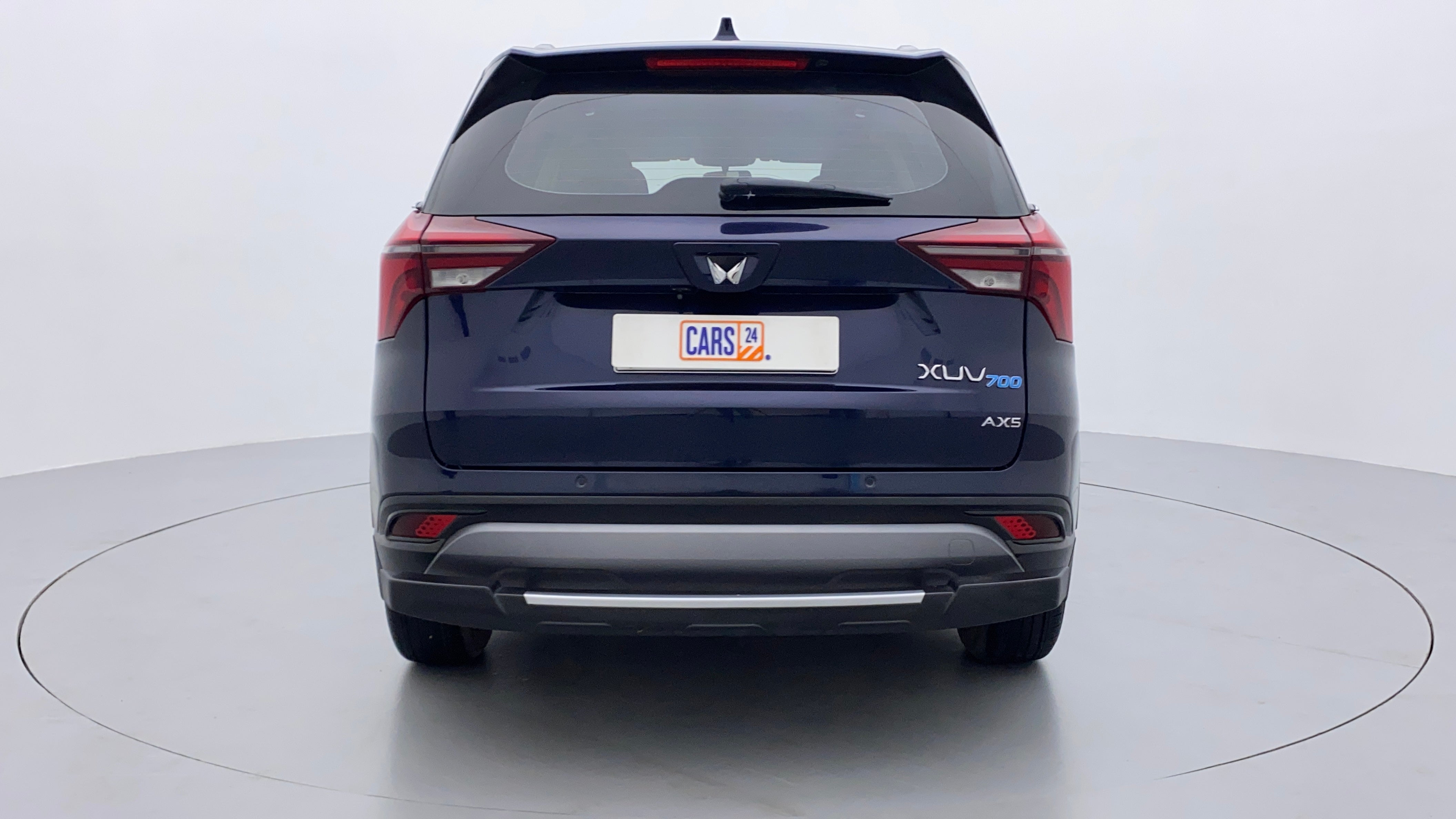 Rear view of a Mahindra XUV700 AX5