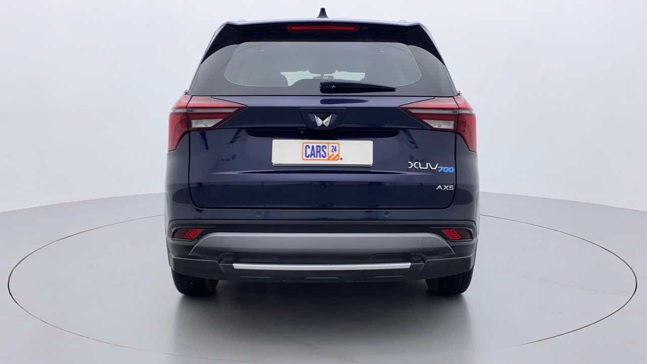 Rear view of a Mahindra XUV700 AX5