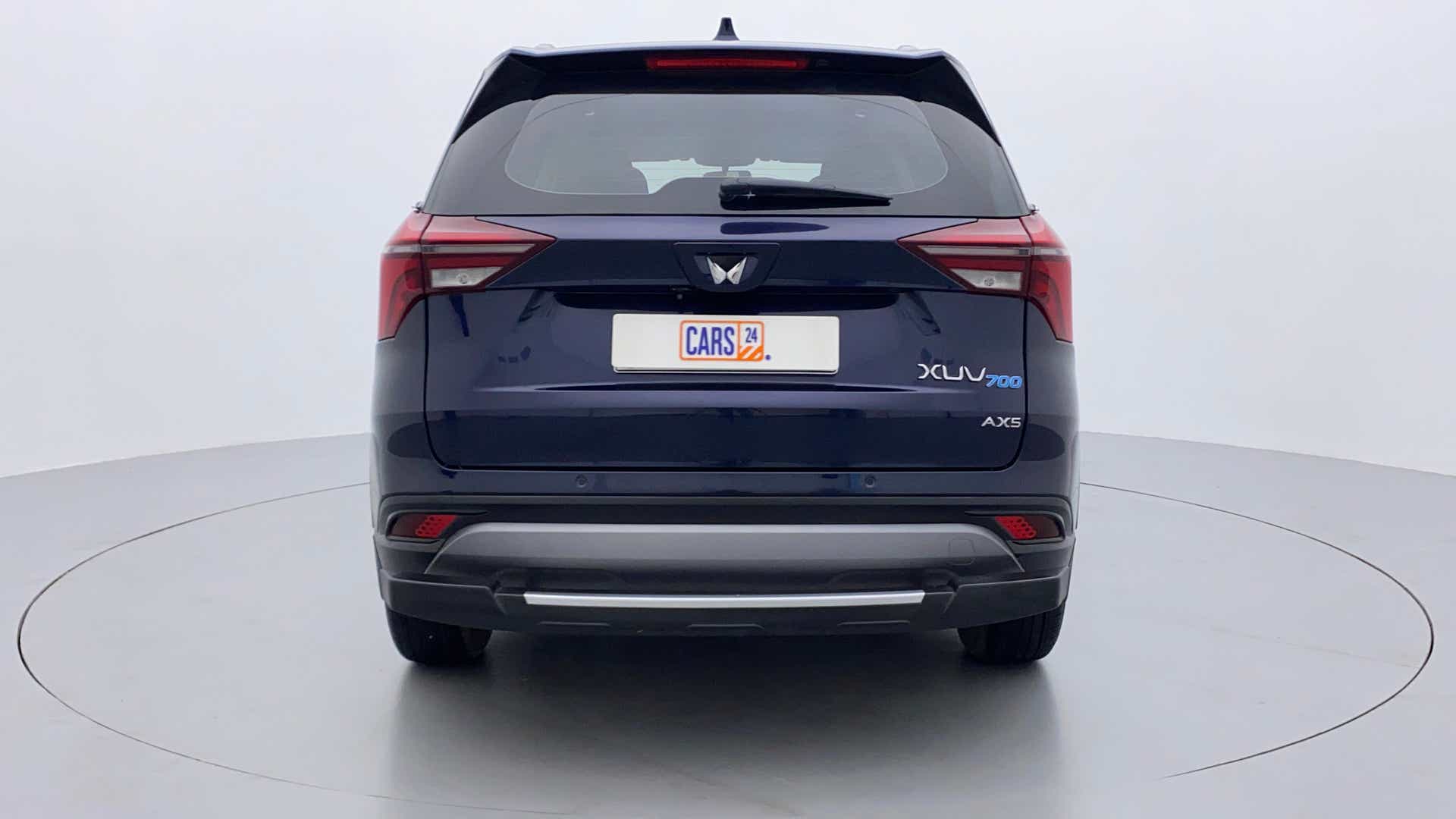 Rear view of a Mahindra XUV700 AX5