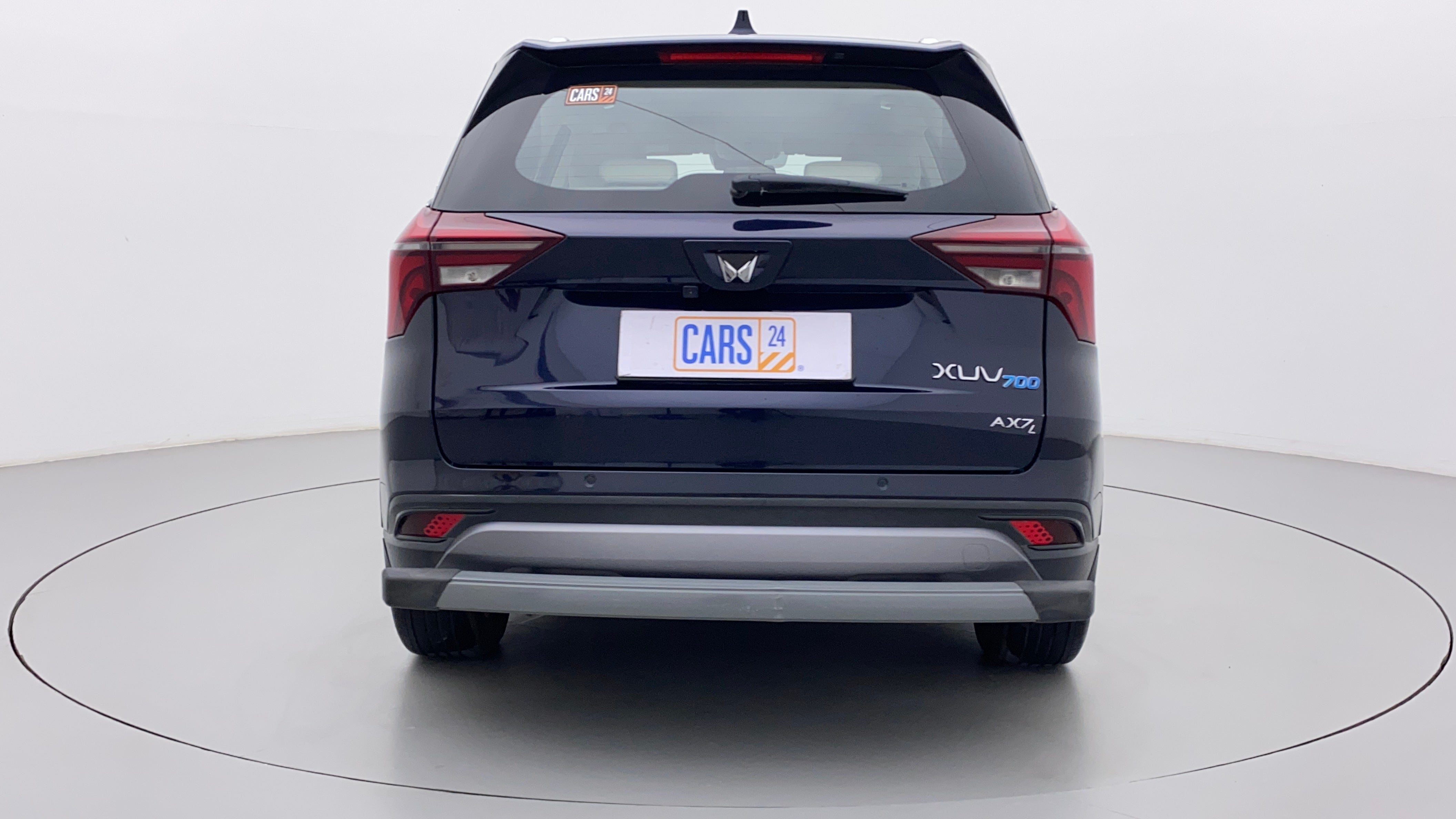 Rear view of a Mahindra XUV700 AX7