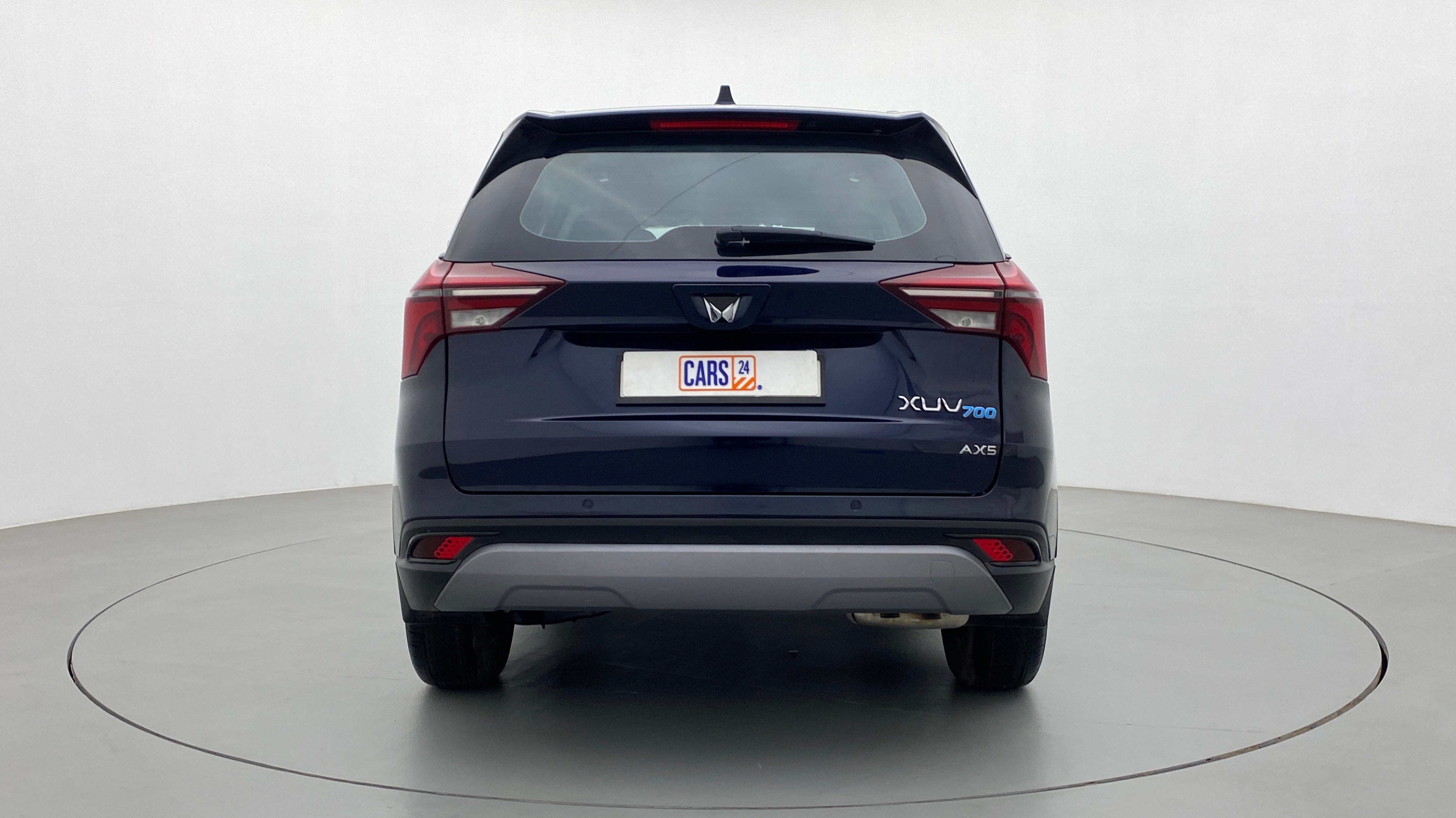 Rear view of a Mahindra XUV700 AX5