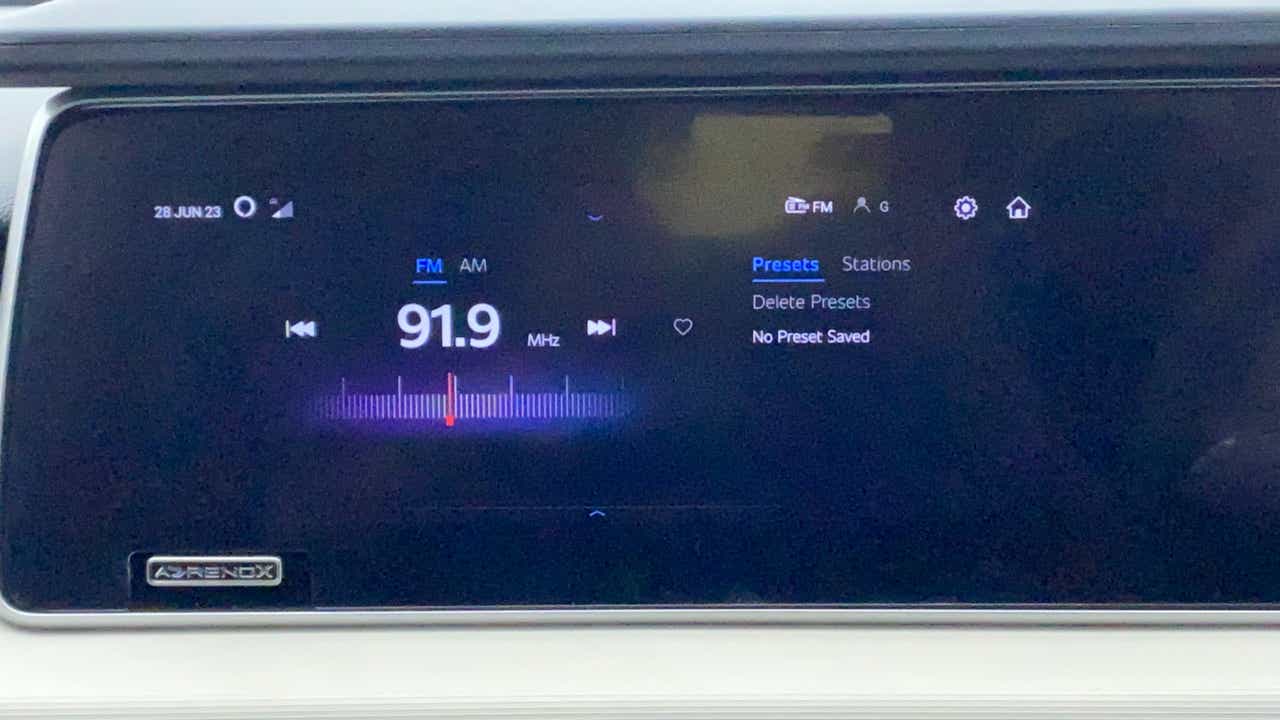 Infotainment system display of a Mahindra XUV700