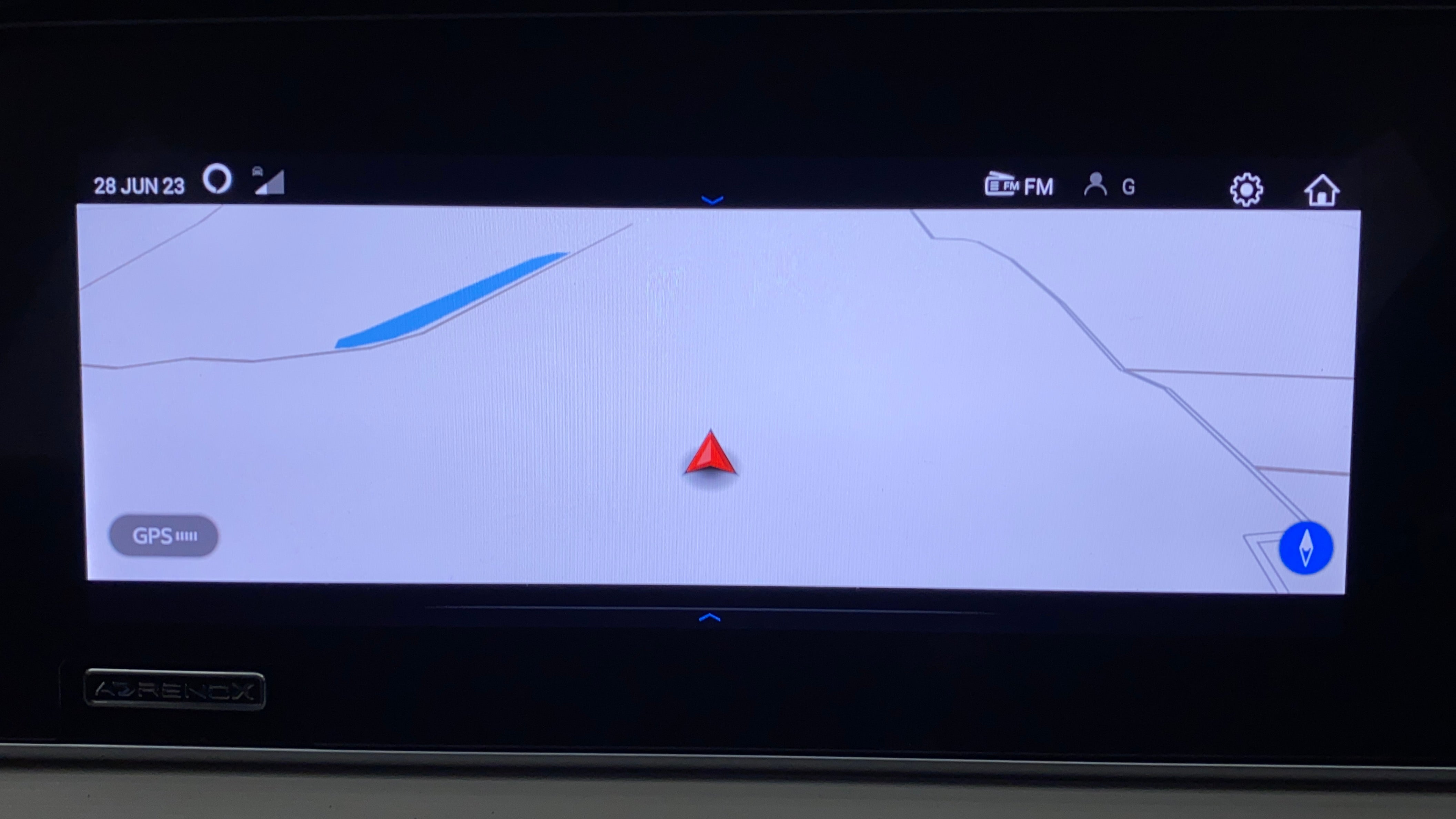 Navigation screen view of a Mahindra XUV700