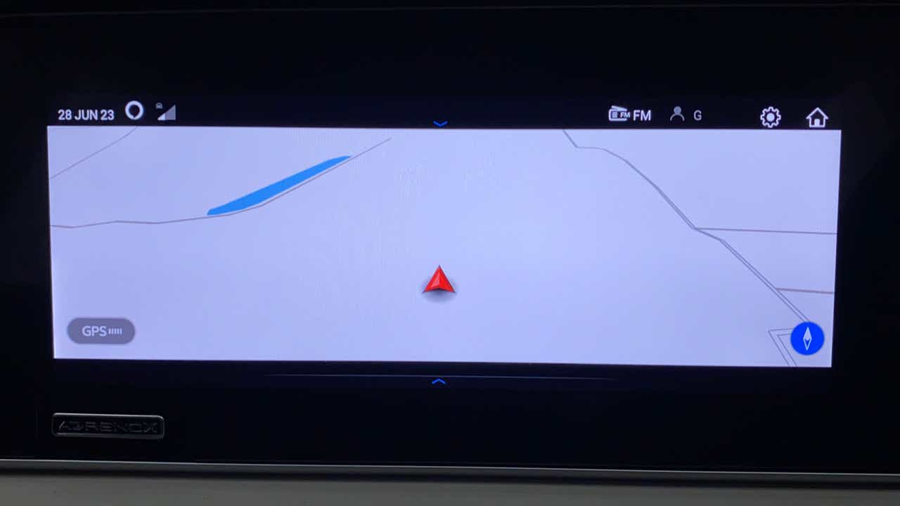 Navigation screen view of a Mahindra XUV700