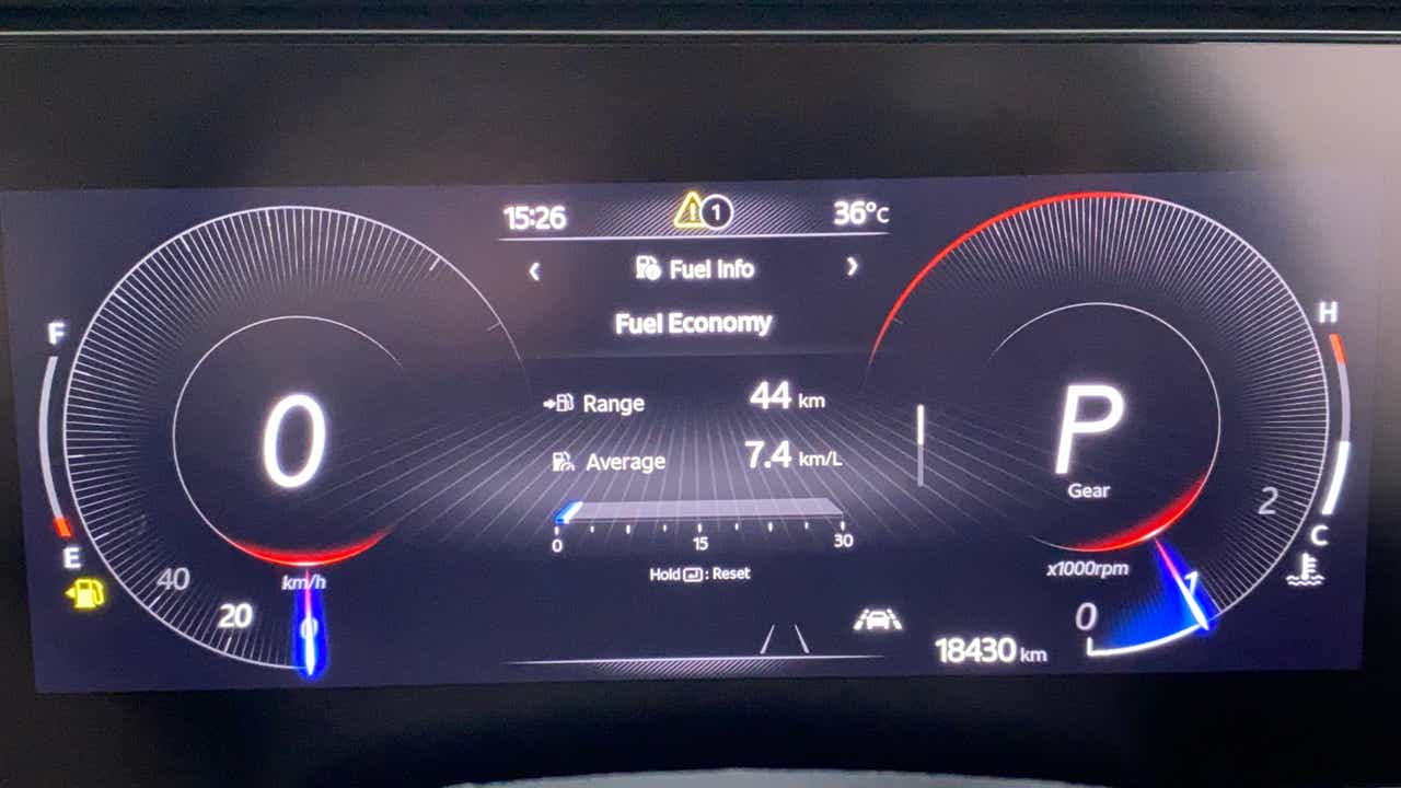 Instrument cluster display of a Mahindra XUV700