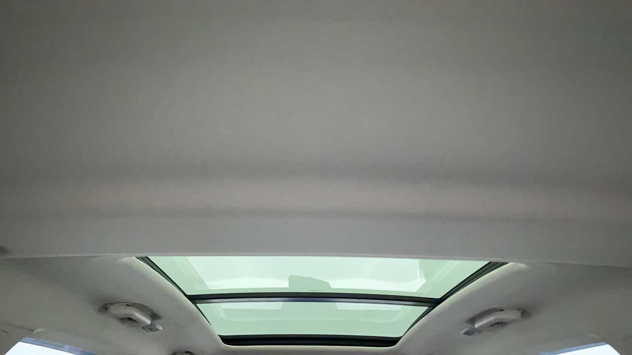 Panoramic sunroof interior view of a Mahindra XUV700