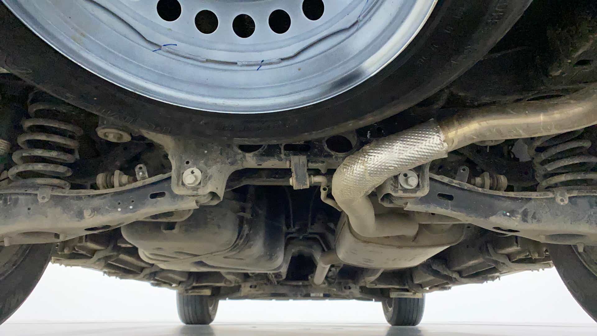 Undercarriage view of a Mahindra XUV700