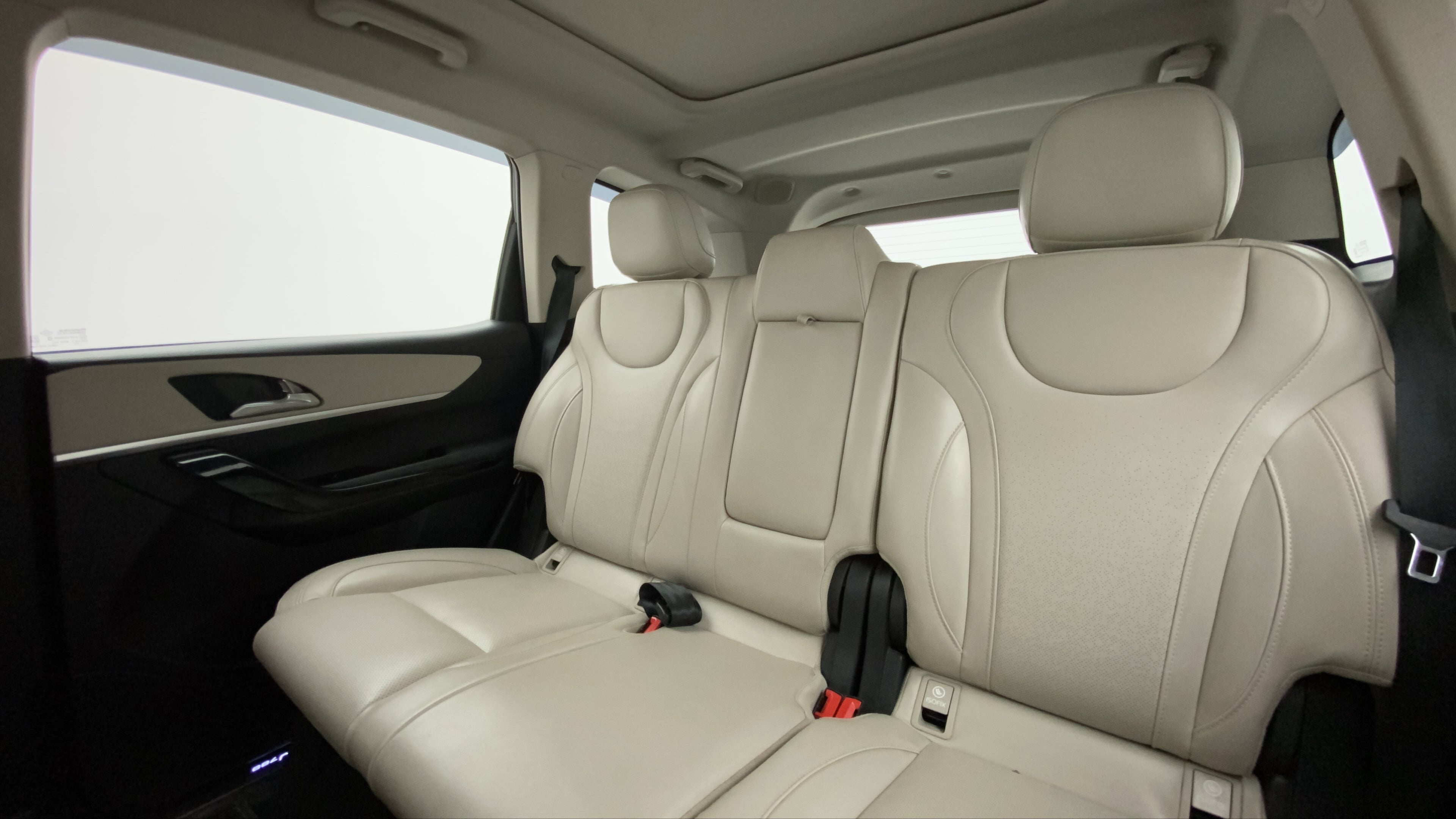 Rear seat view of a Mahindra XUV700