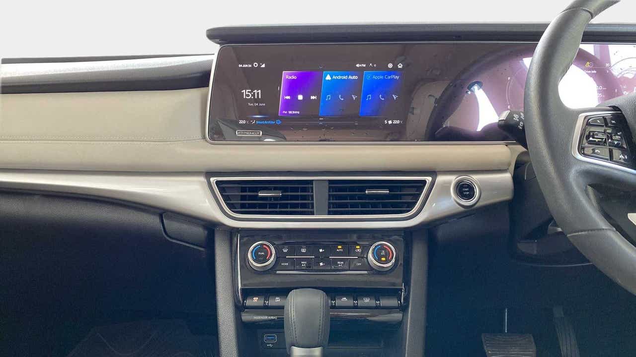 Interior dashboard of a Mahindra XUV700