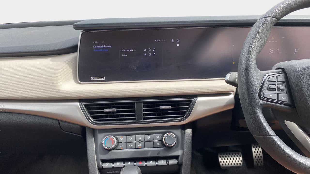 Interior dashboard of a Mahindra XUV700