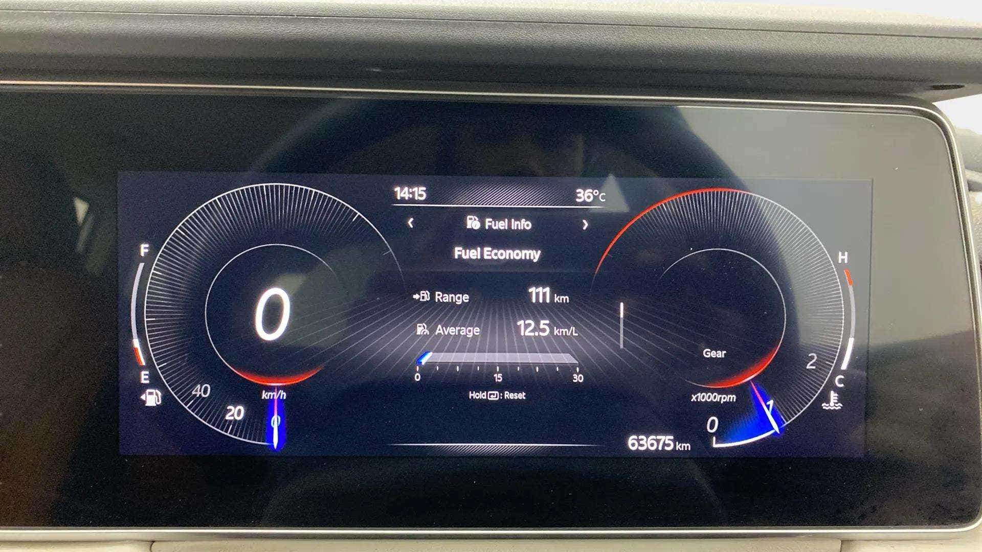 Instrument cluster of a Mahindra XUV700