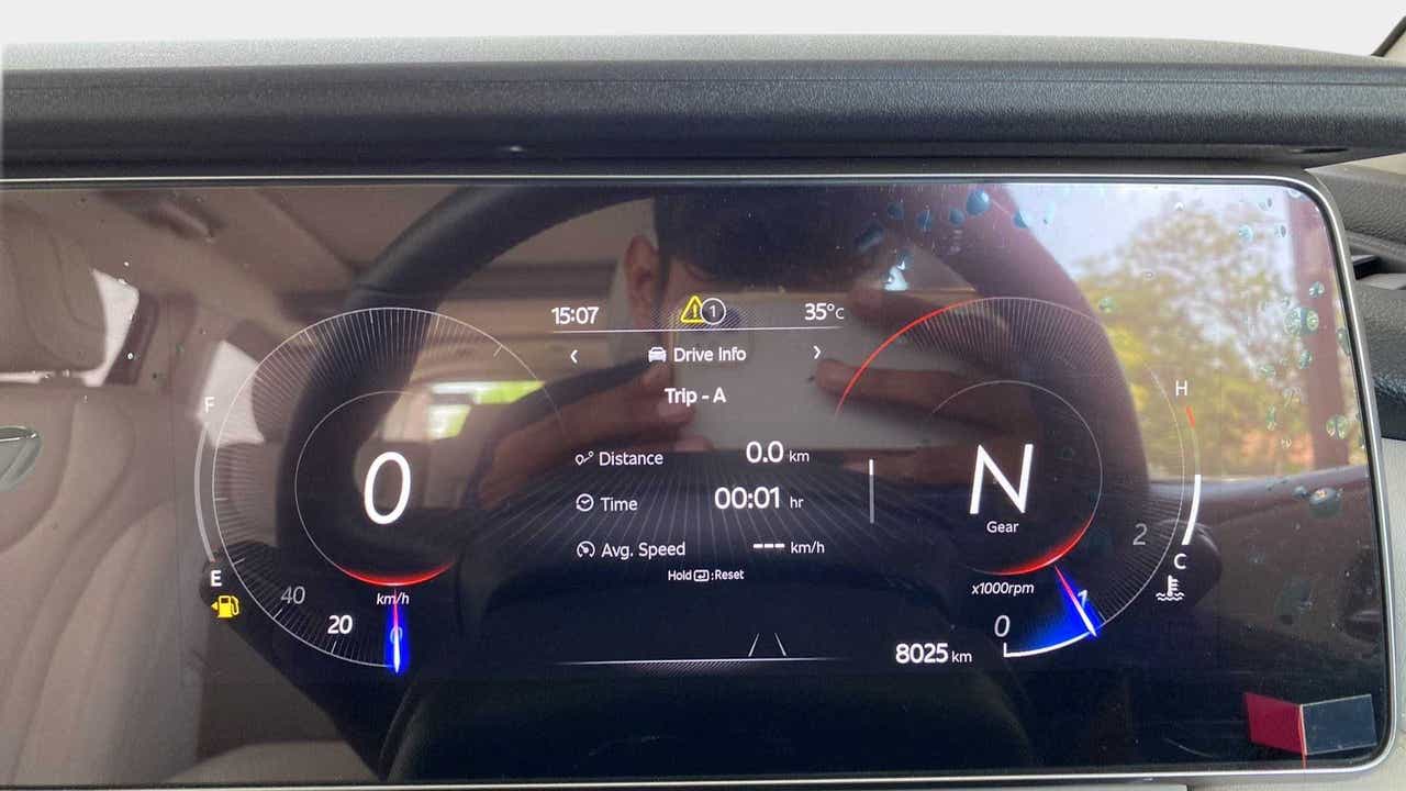 Instrument cluster of a Mahindra XUV700