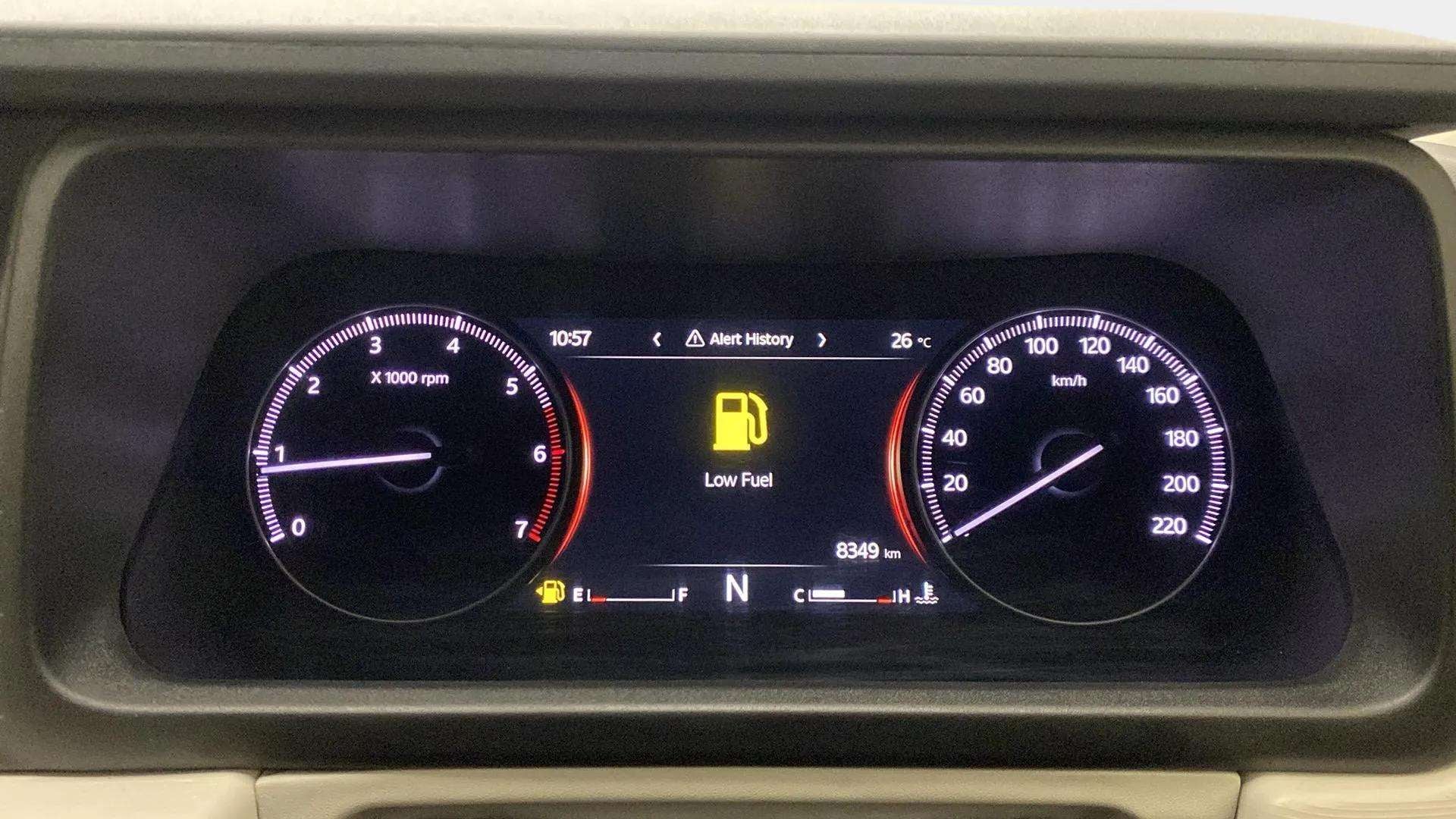 Instrument cluster display of a Mahindra XUV700