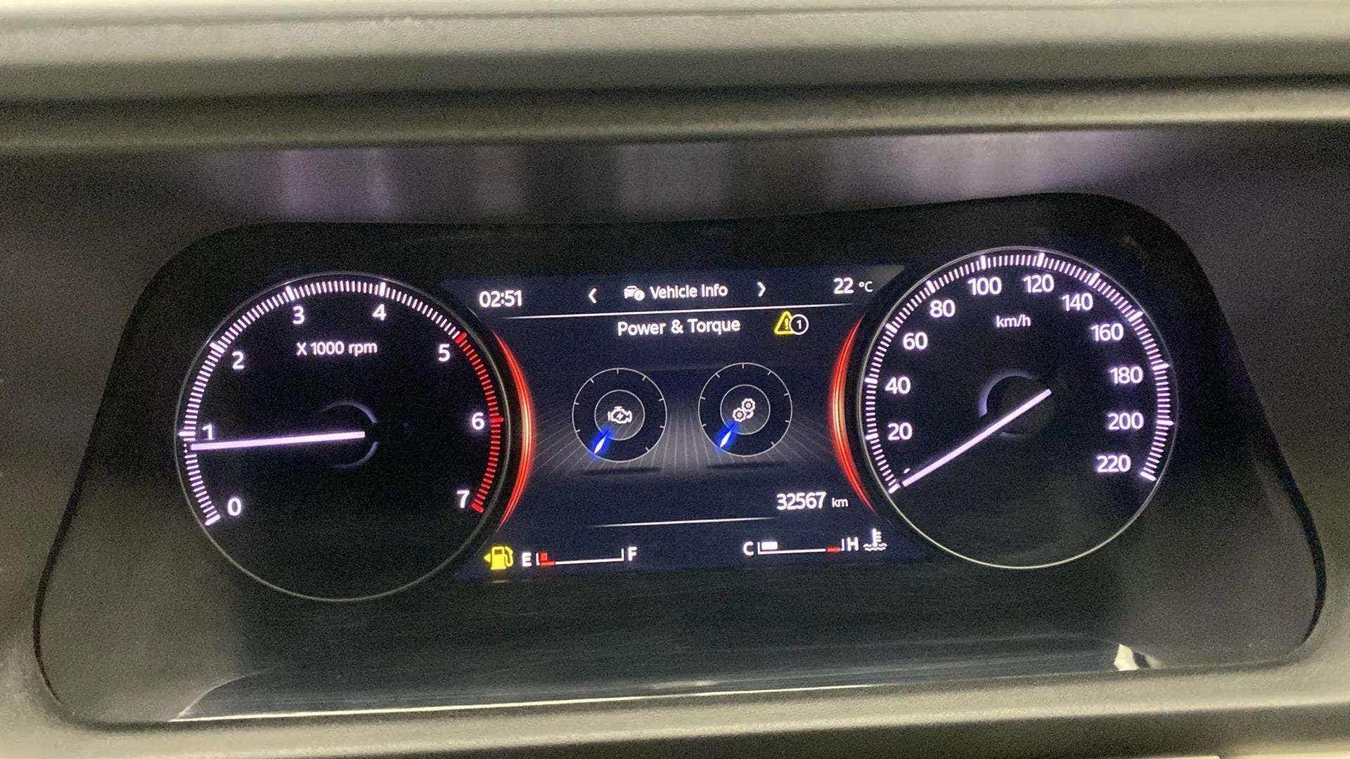 Instrument cluster view of a Mahindra XUV700