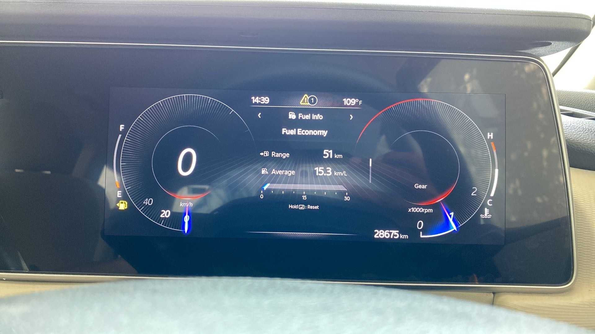 Digital instrument cluster of a Mahindra XUV700