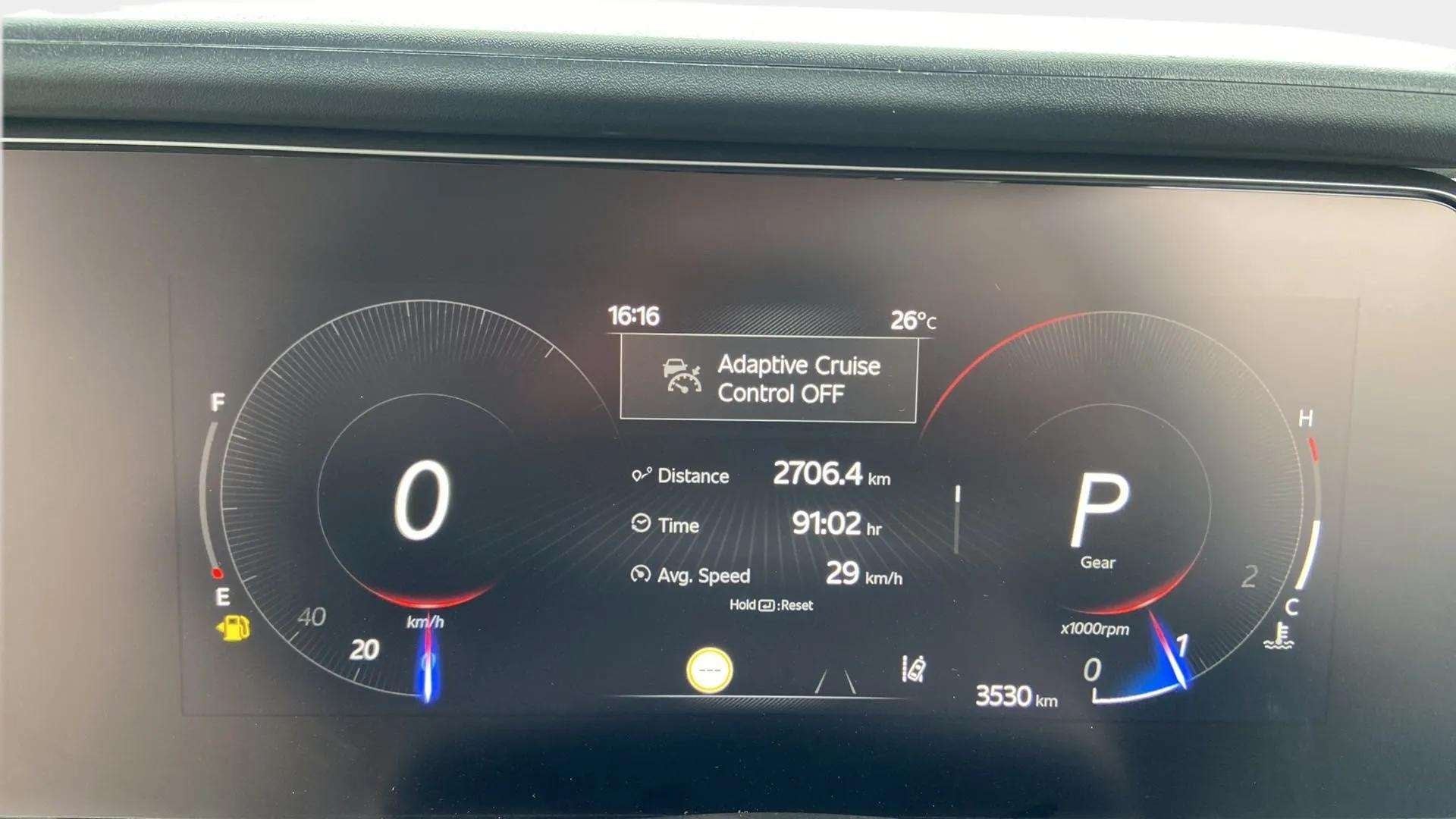 Instrument cluster of a Mahindra XUV700