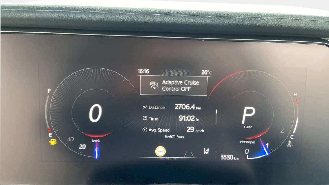 Instrument cluster of a Mahindra XUV700