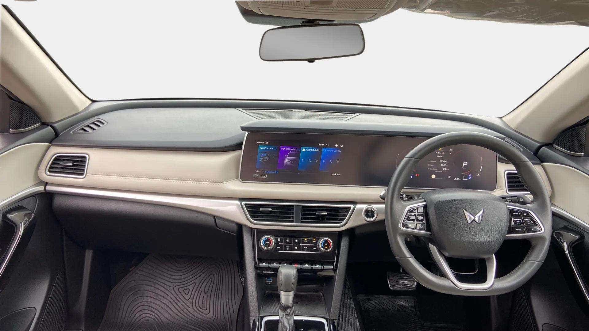 Interior dashboard of a Mahindra XUV700