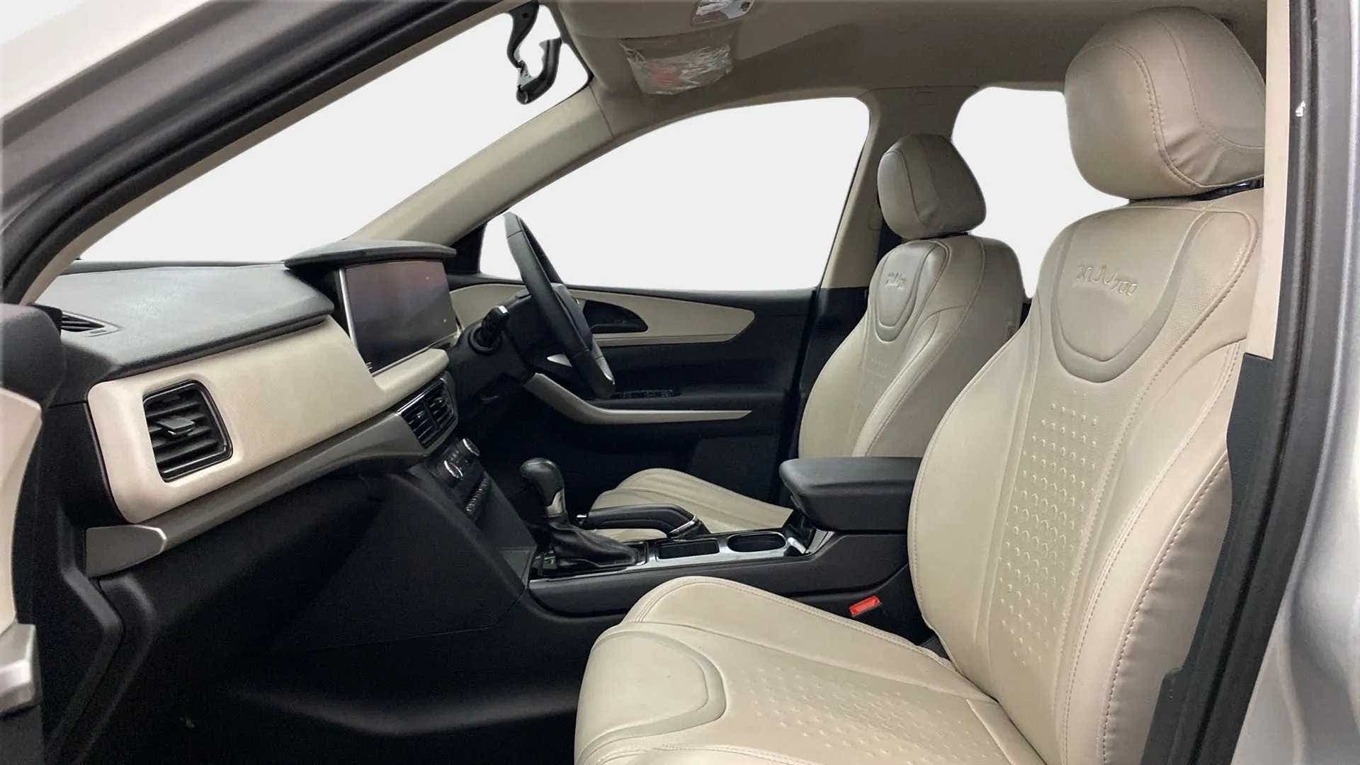 Interior dashboard and front seats of a Mahindra XUV700