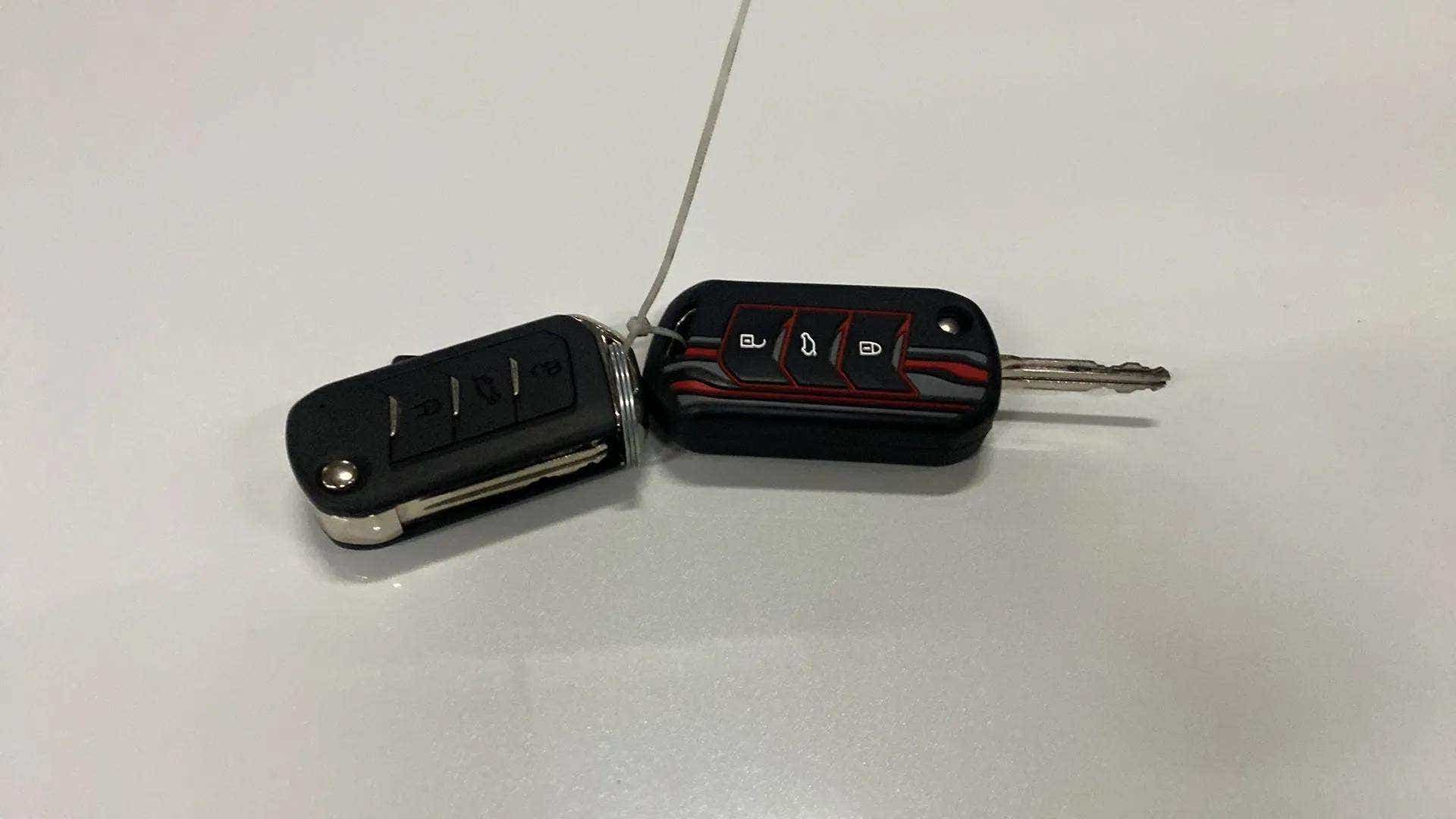 Close-up of key fobs for a Mahindra XUV700