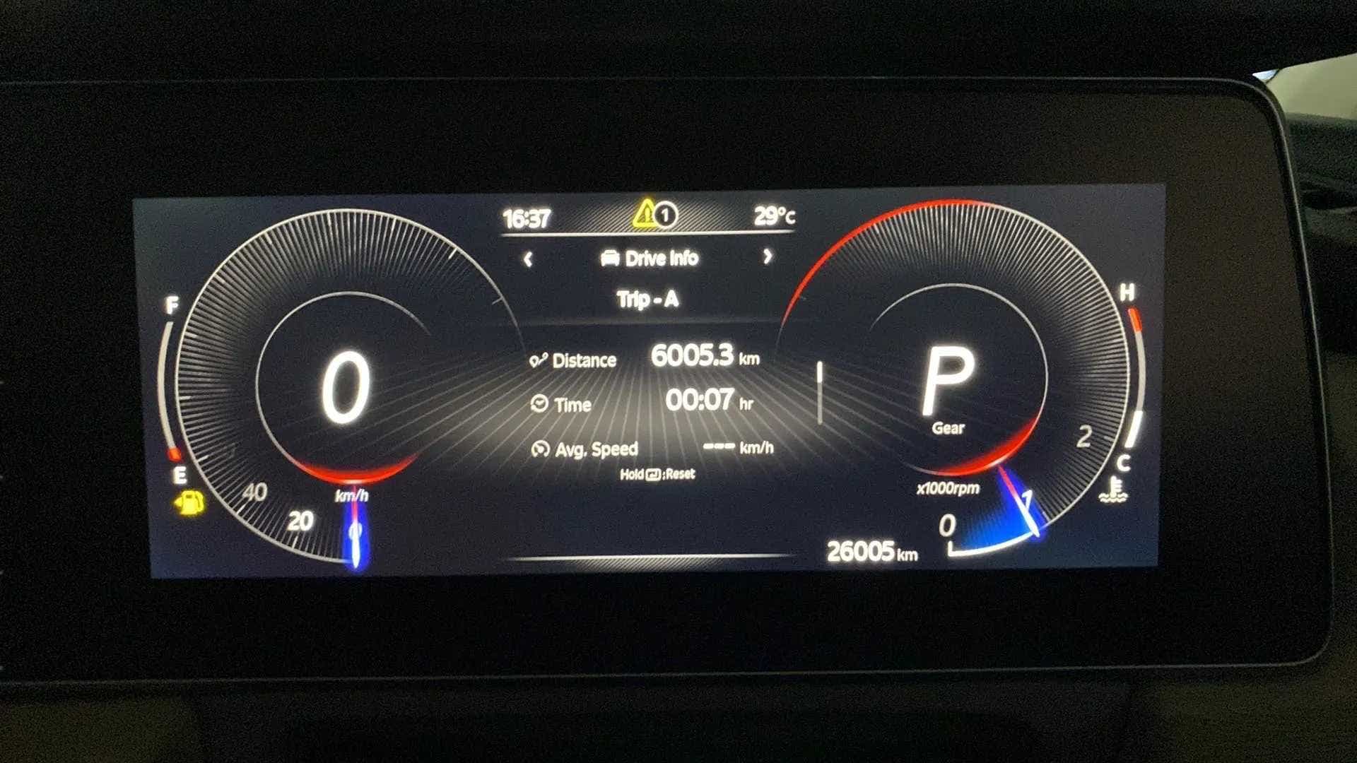 Instrument cluster display of a Mahindra XUV700